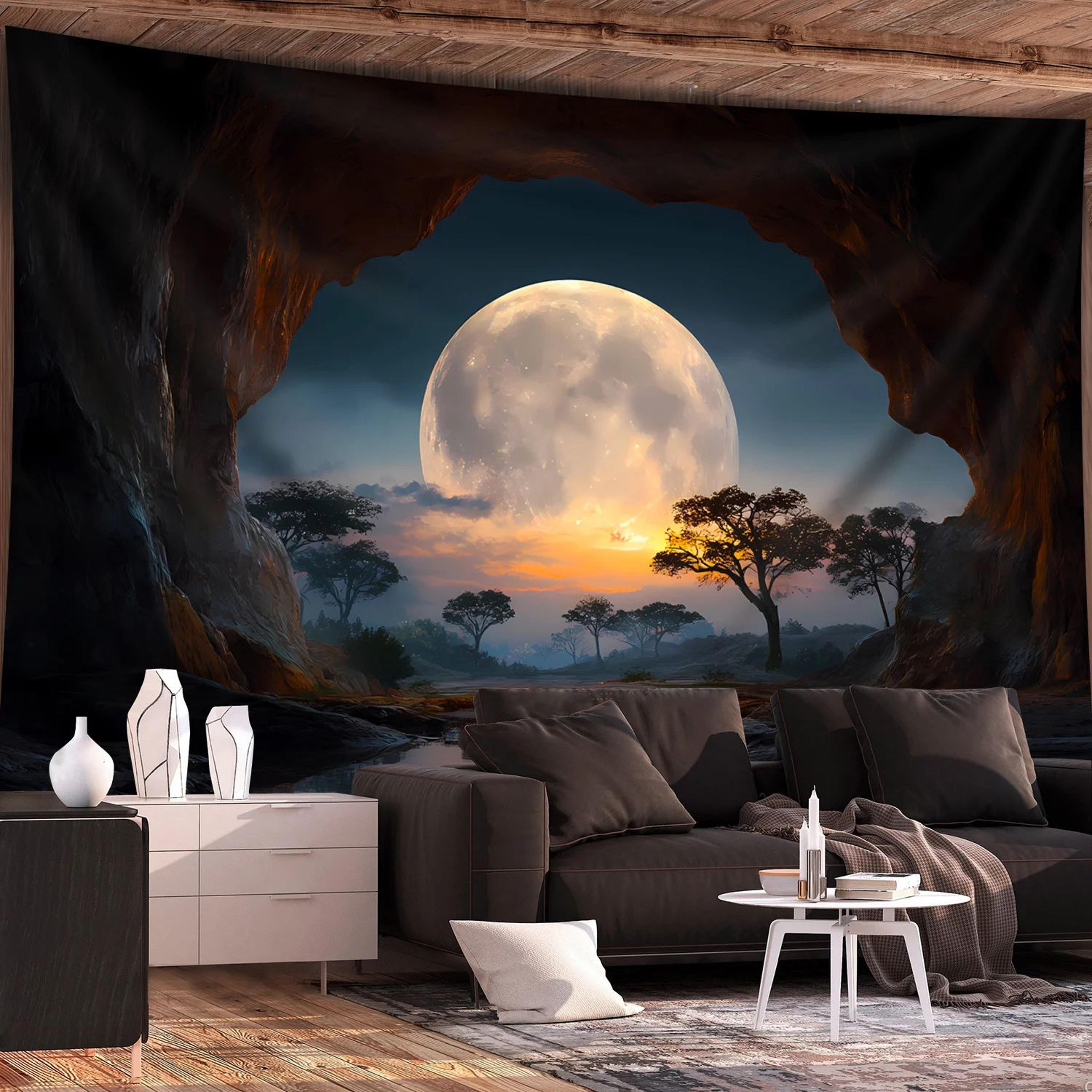Tranquil Forest Moon Tapestry Wall Hanging Decor 2
