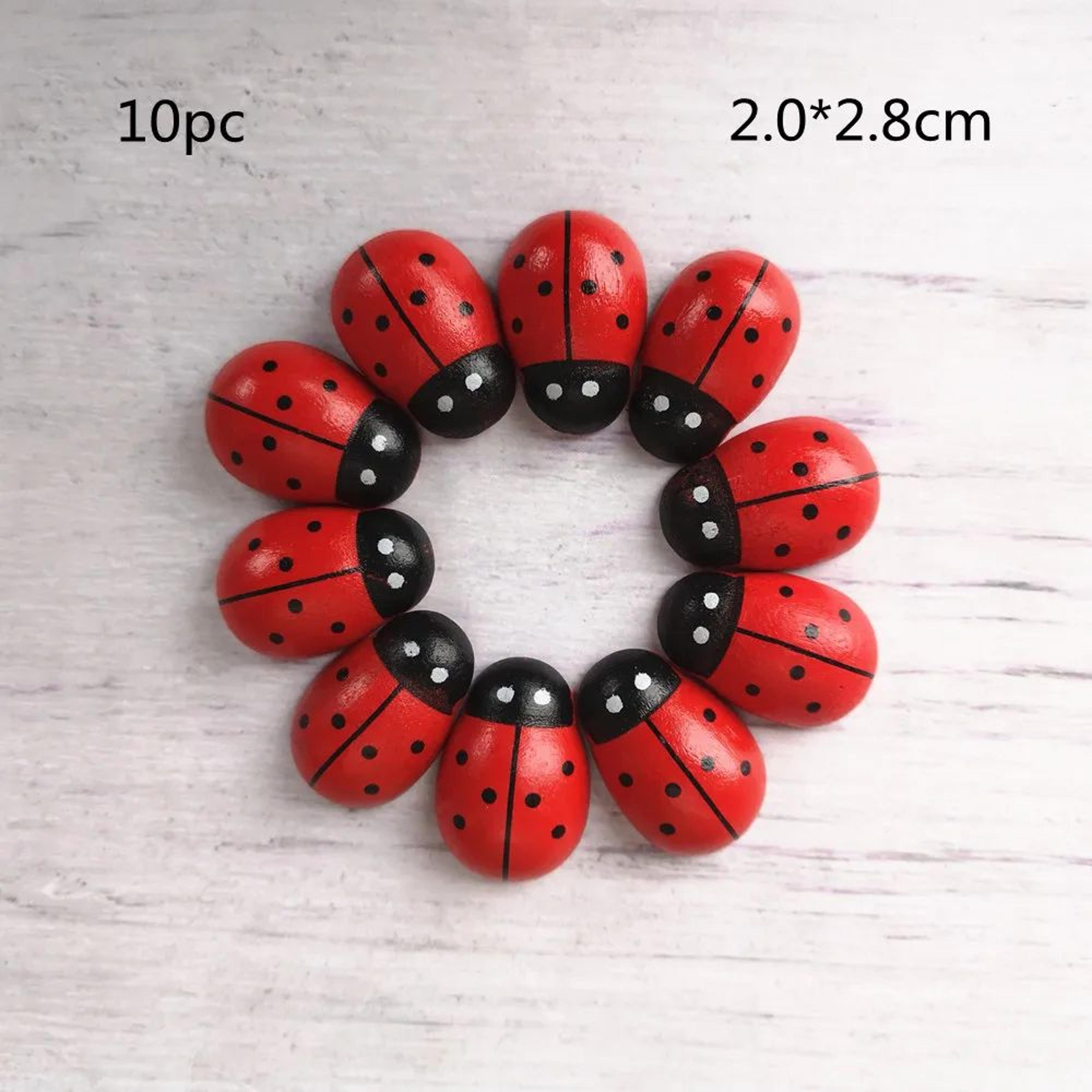 Wooden Ladybug Miniature For Fairy Garden Decor 8