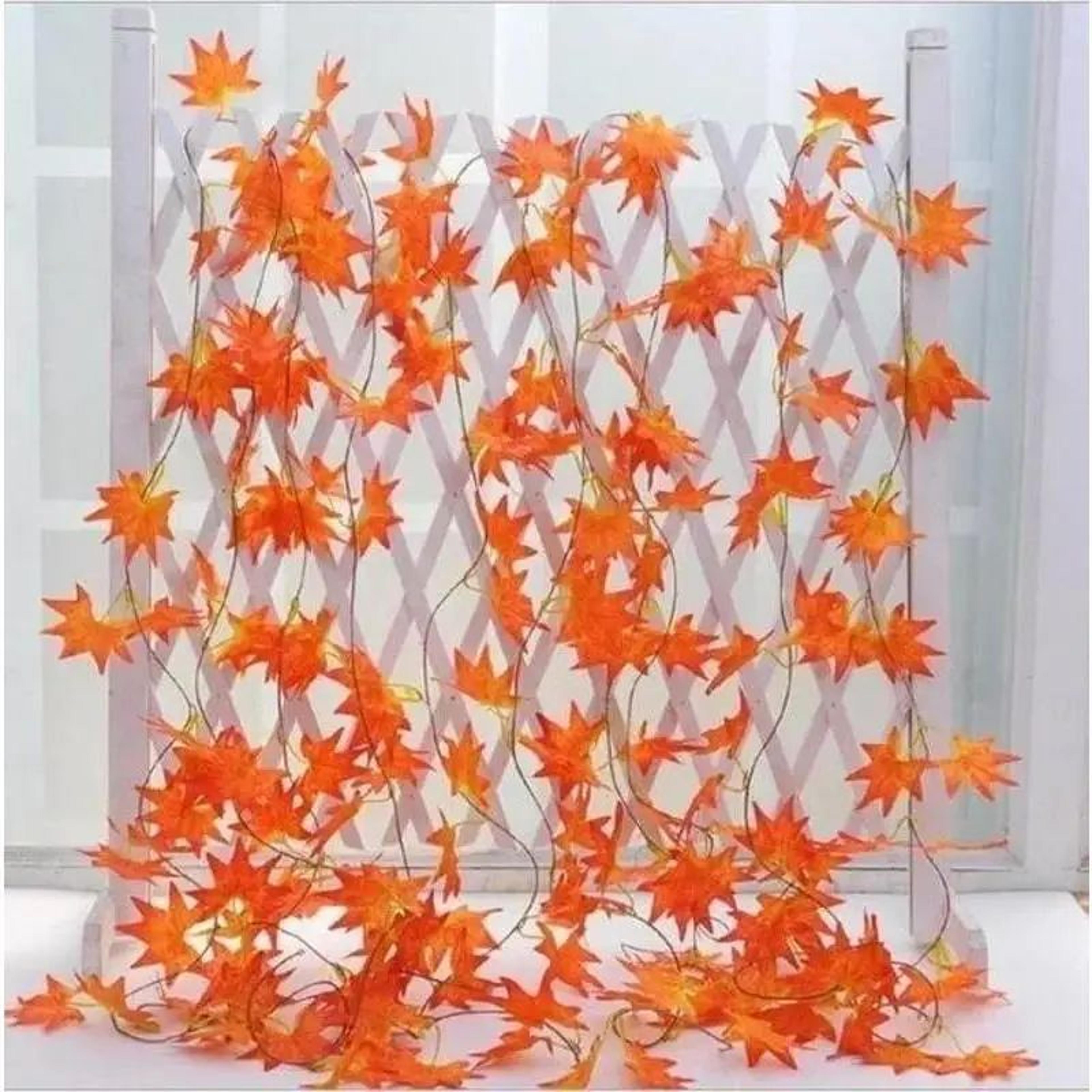 Artificial Red Maple Leaf Vine Garland Decor 1