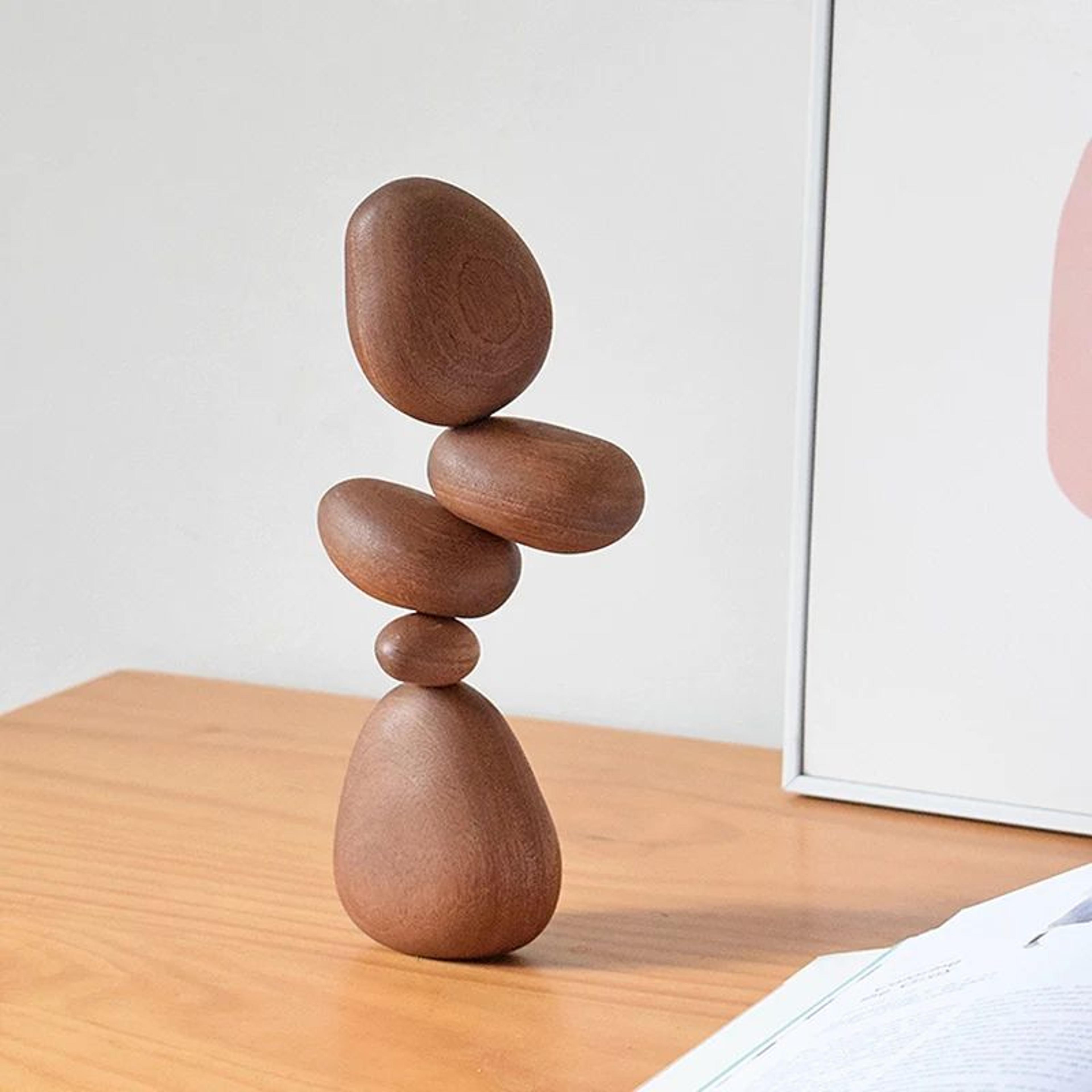 Nordic Wooden Stone Puzzle Decor Art Ornament 4