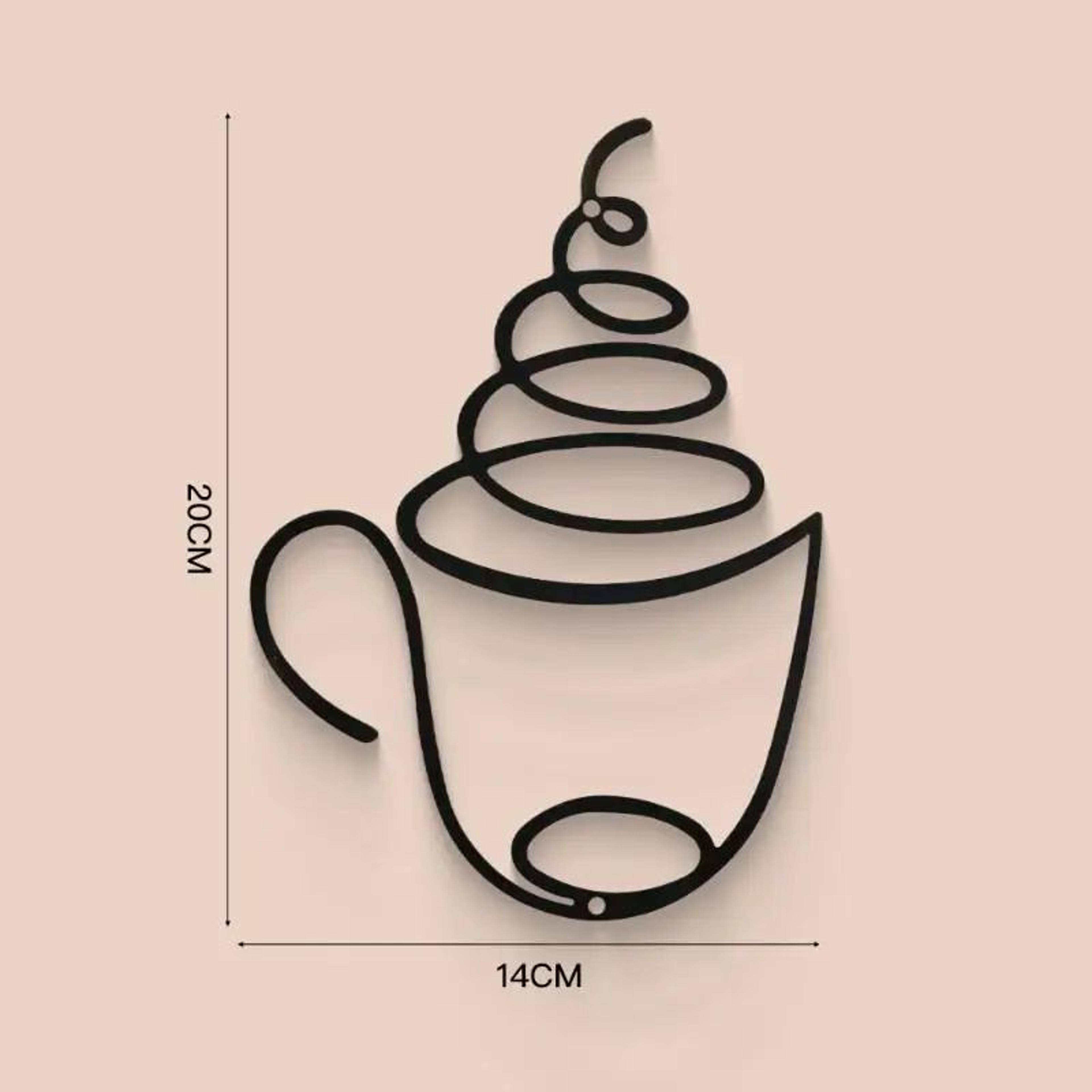Black Metal Coffee Cup Wall Art Decor 7