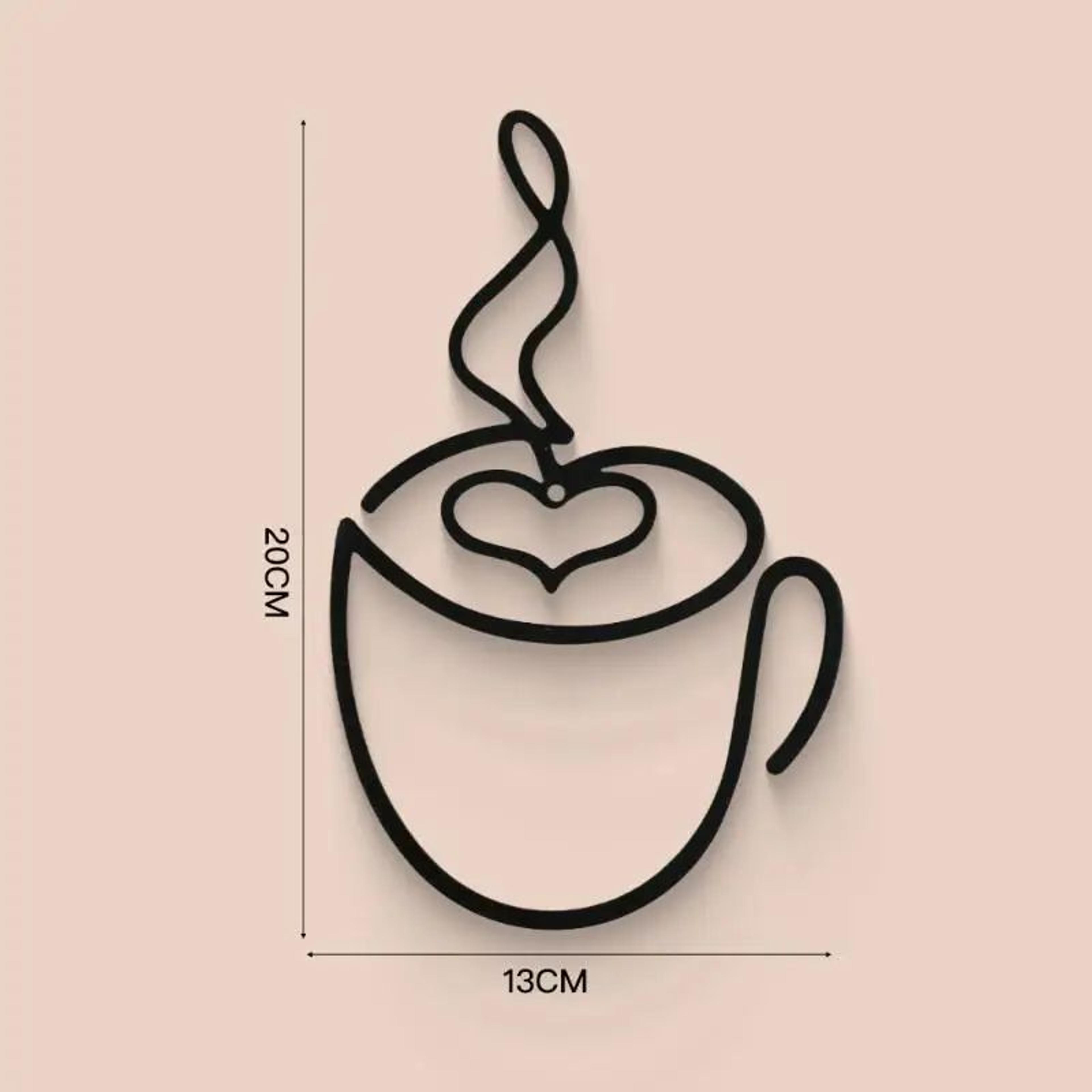 Black Metal Coffee Cup Wall Art Decor 8