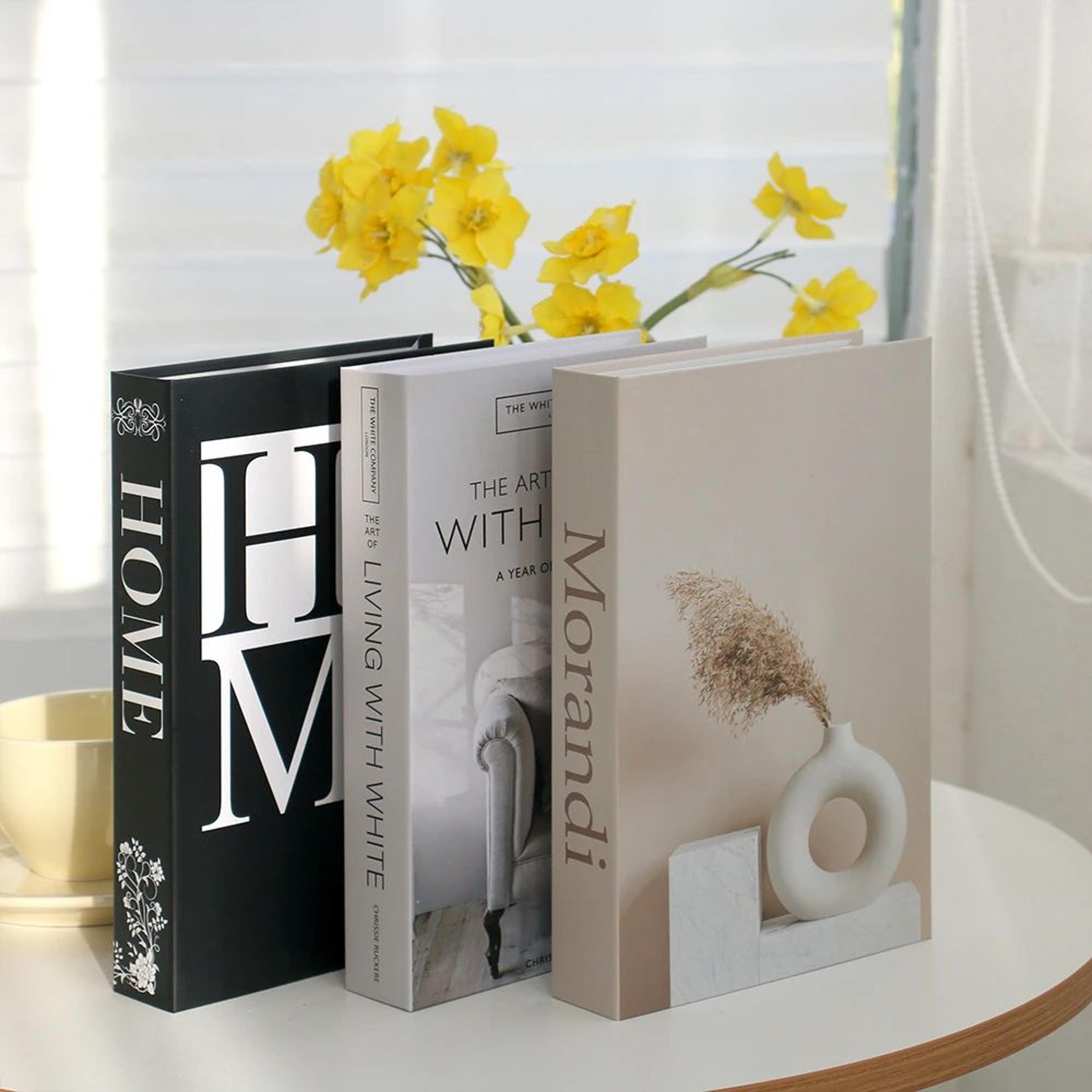 Modern Decorative Fake Books Set White Display Props 6