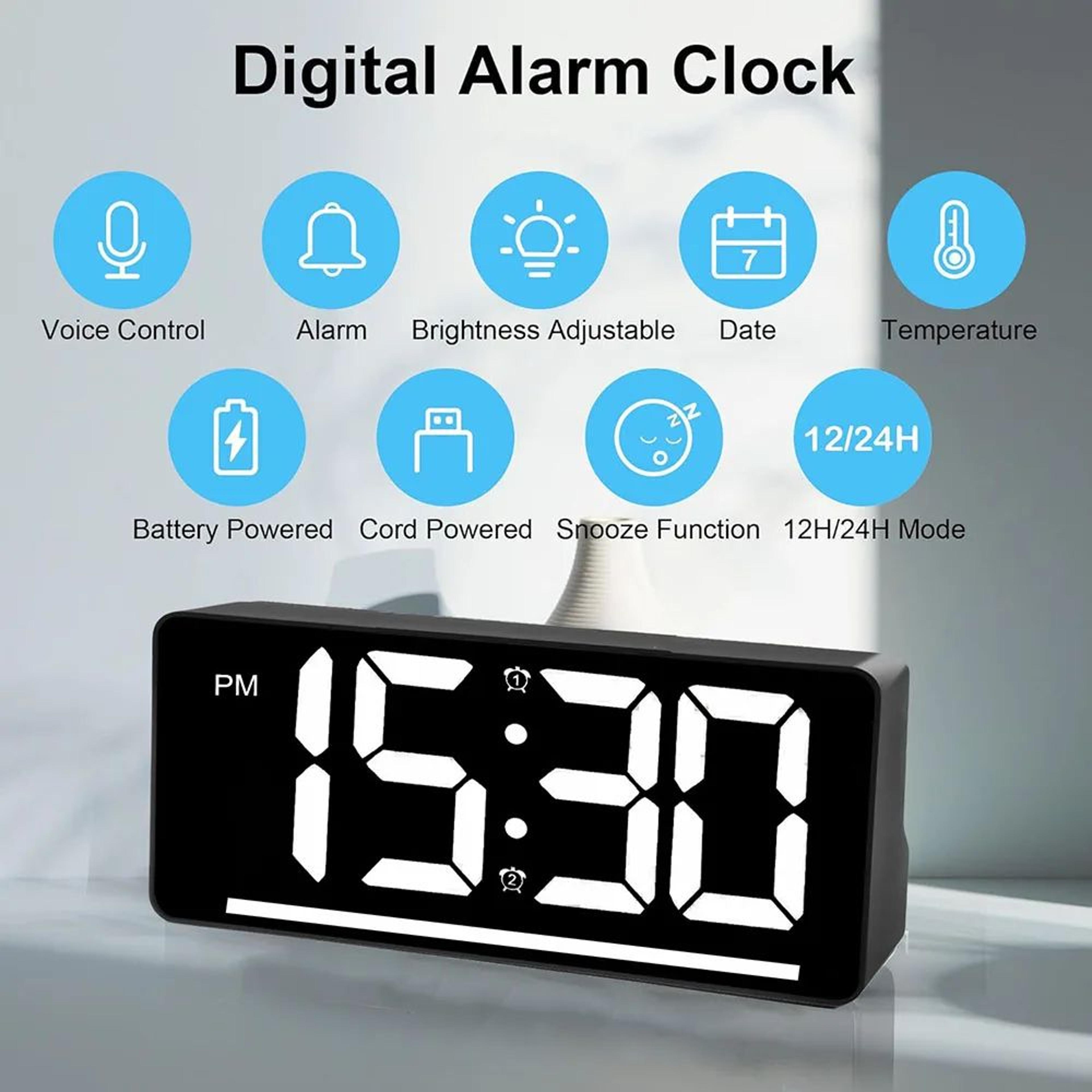 Large Display Digital Alarm Clock With Temperature 4