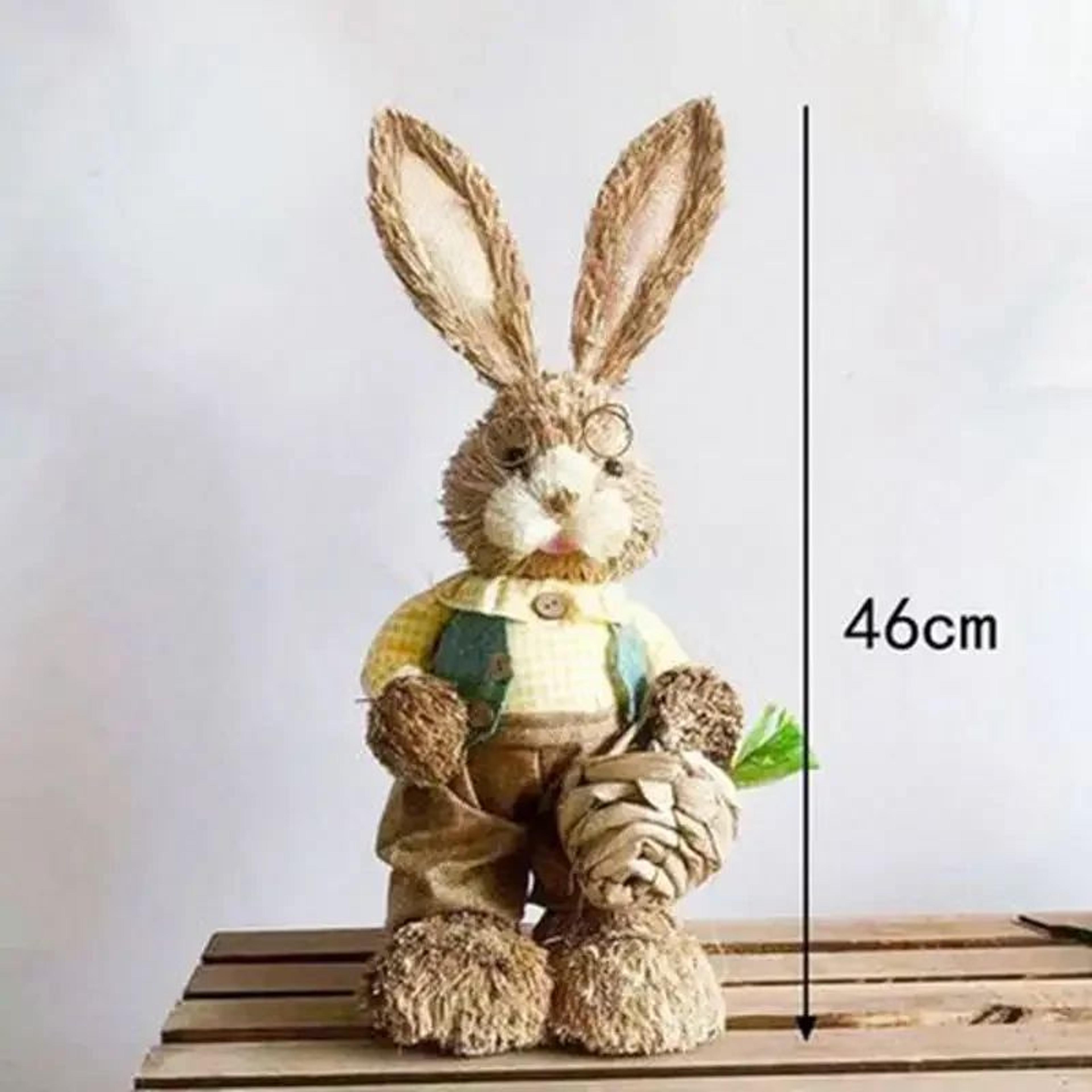 Straw Woven Bunny Easter Decoration 9