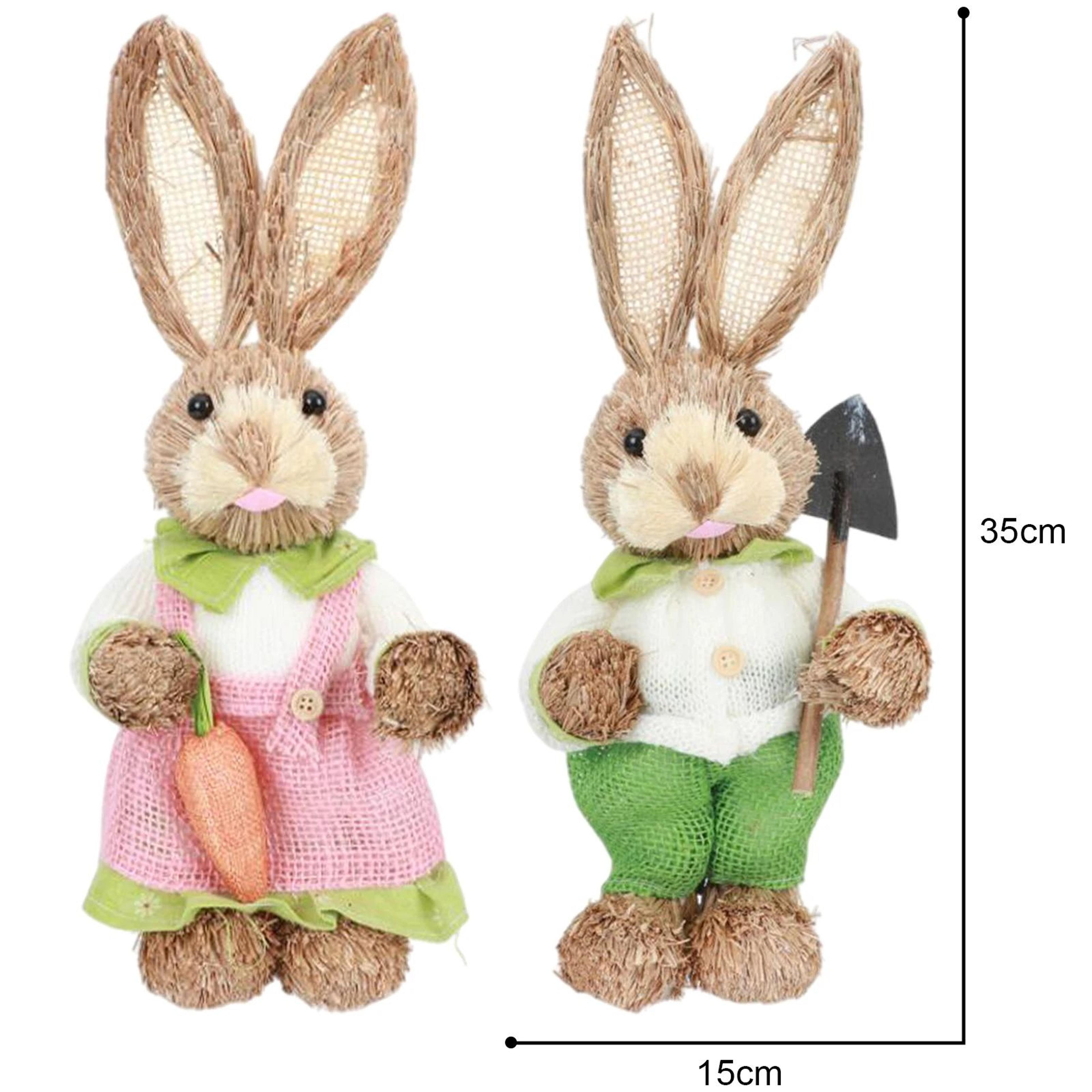 Straw Easter Bunny Decoration Ornament 4