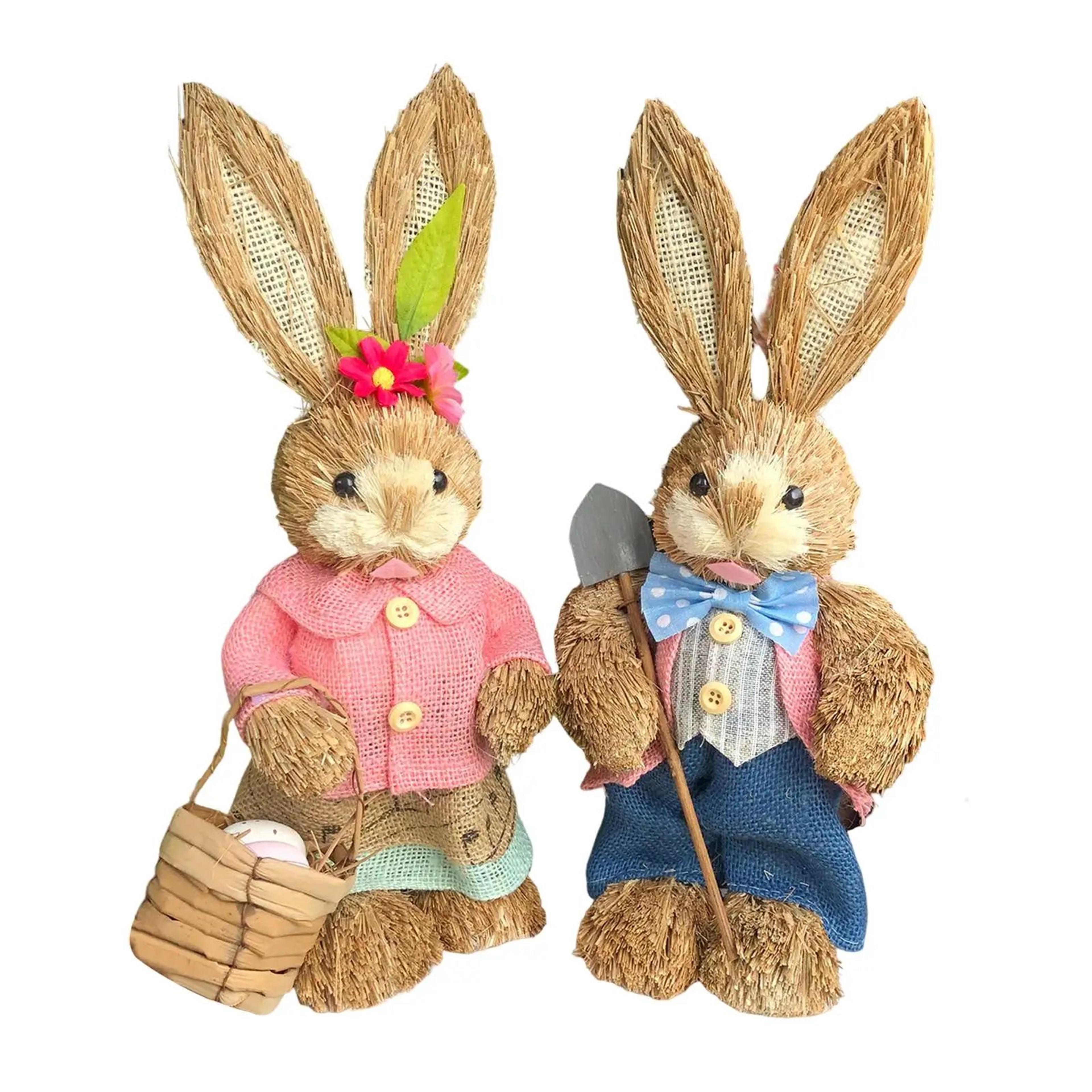 Straw Easter Bunny Decoration Ornament 7