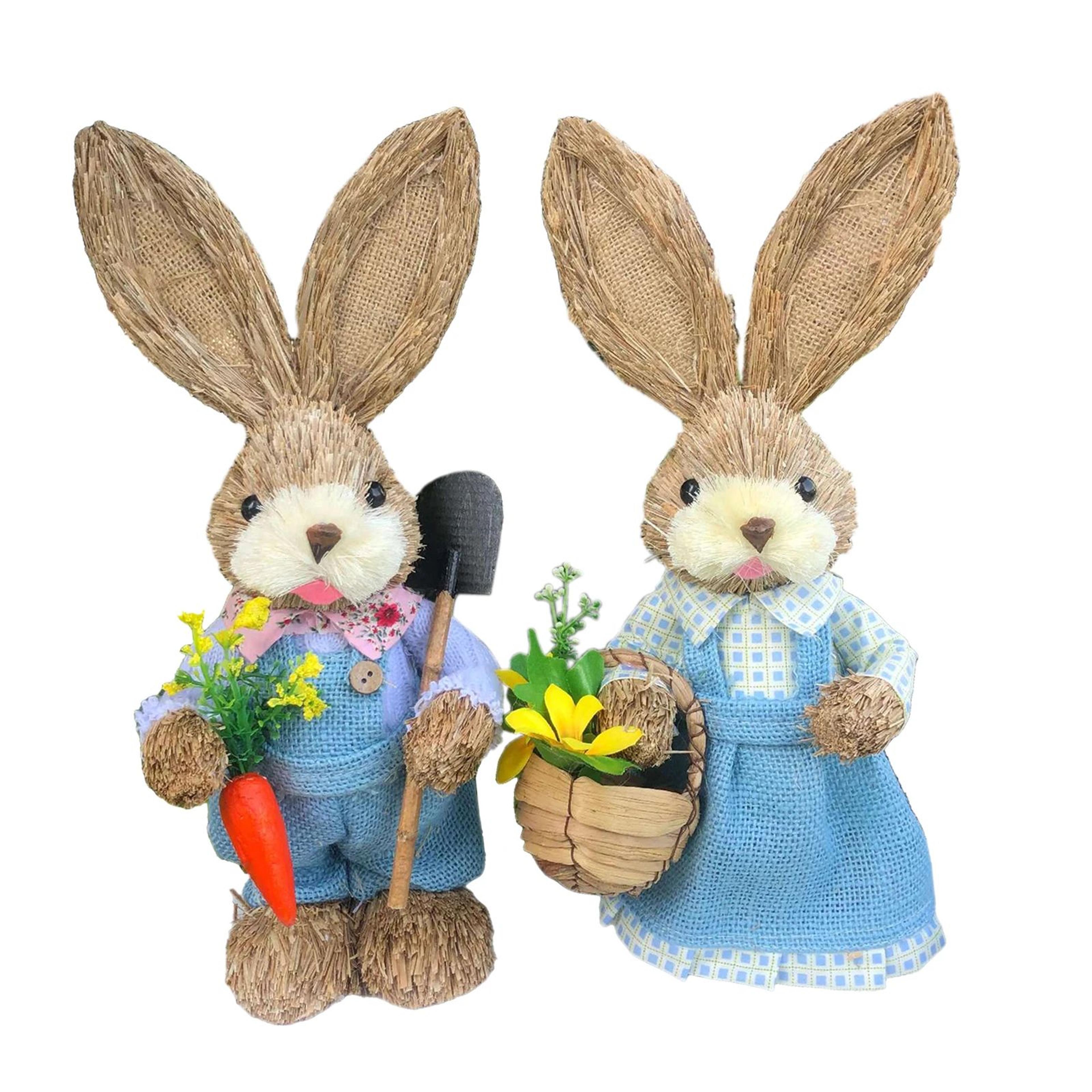 Straw Easter Bunny Decoration Ornament 13