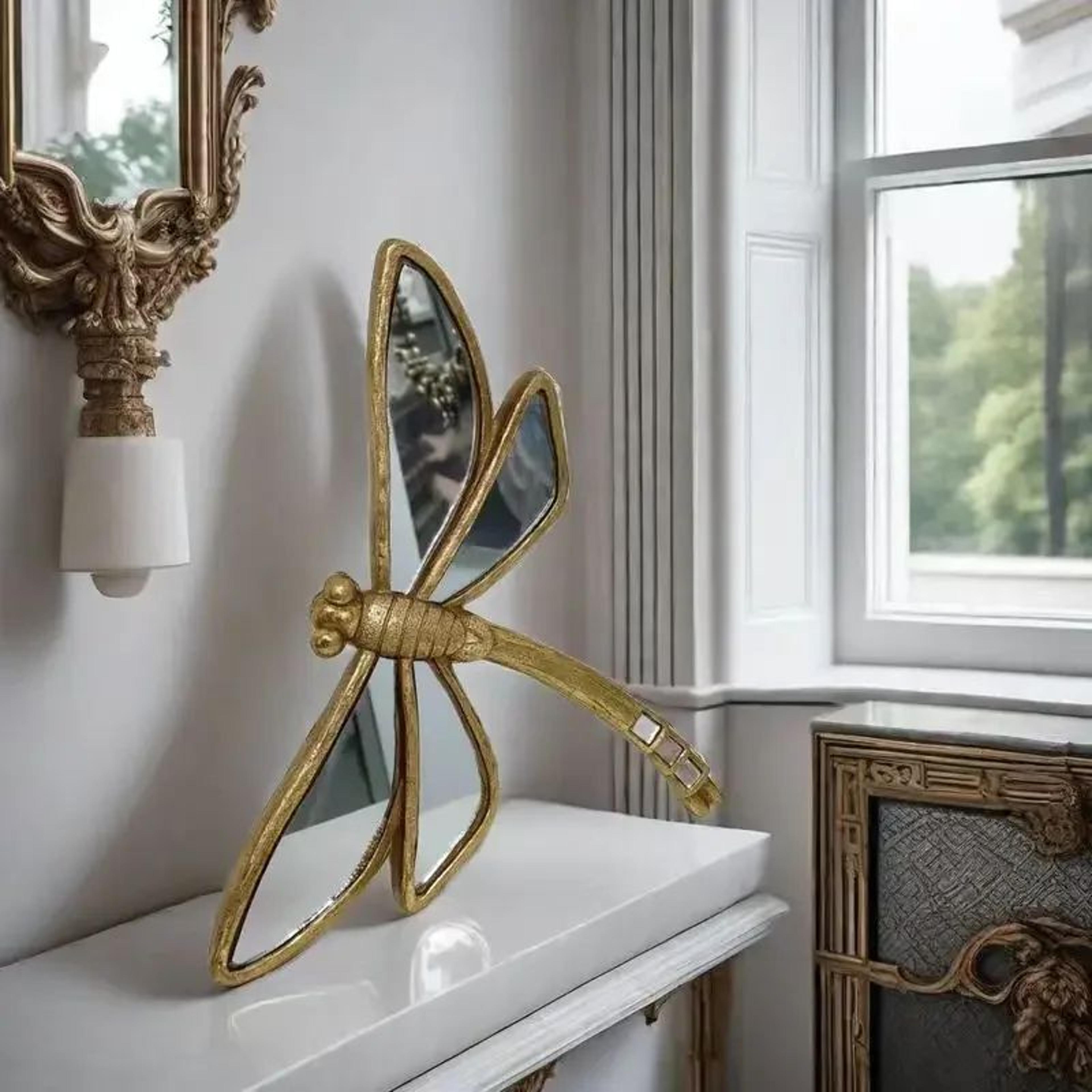 Vintage Dragonfly Resin Mirror Wall Art 1