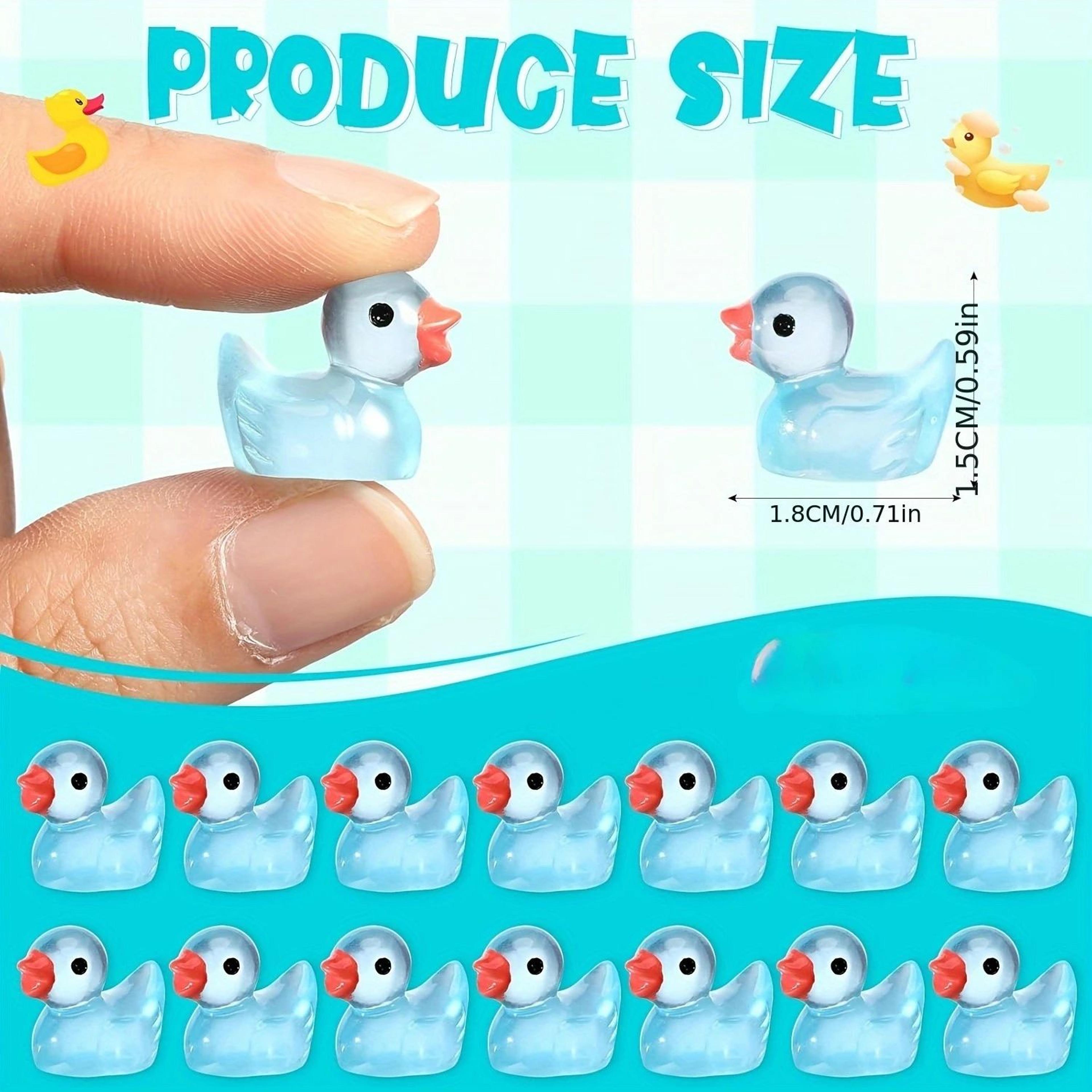 Glow In The Dark Mini Blue Duck Figurines Set 5