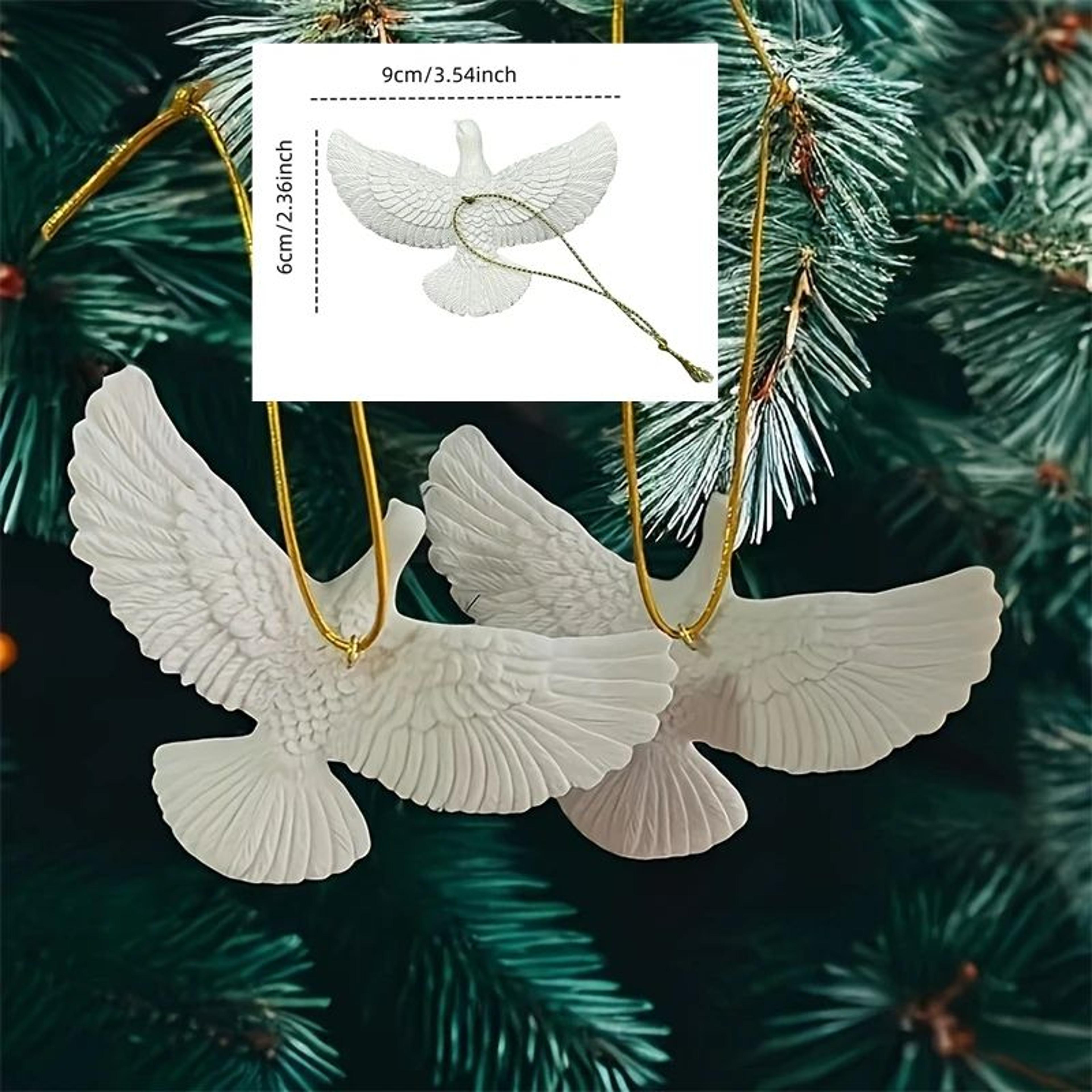 christmas dove ornament resin bird figurine home decor