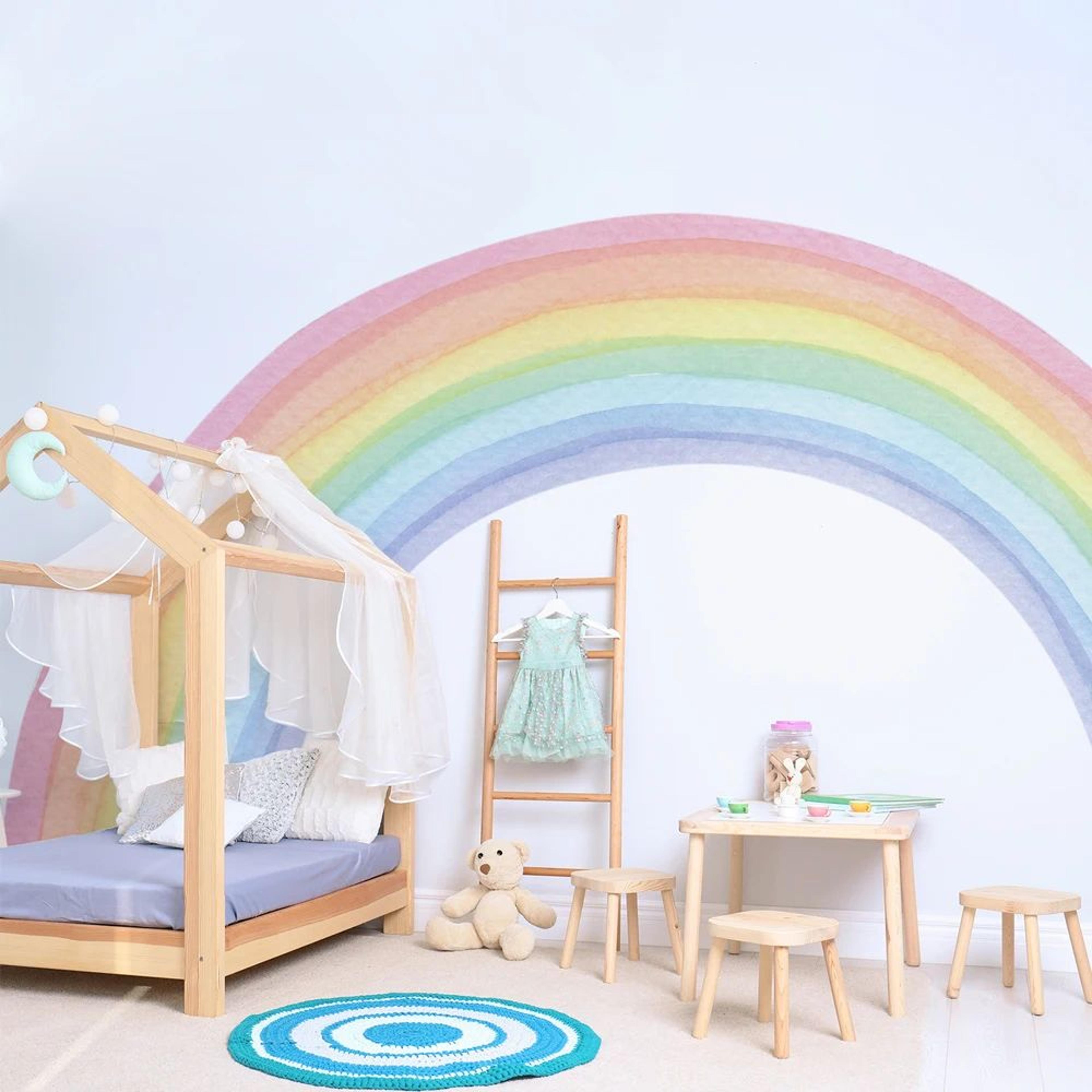 pastel rainbow wall sticker nursery kids room decor