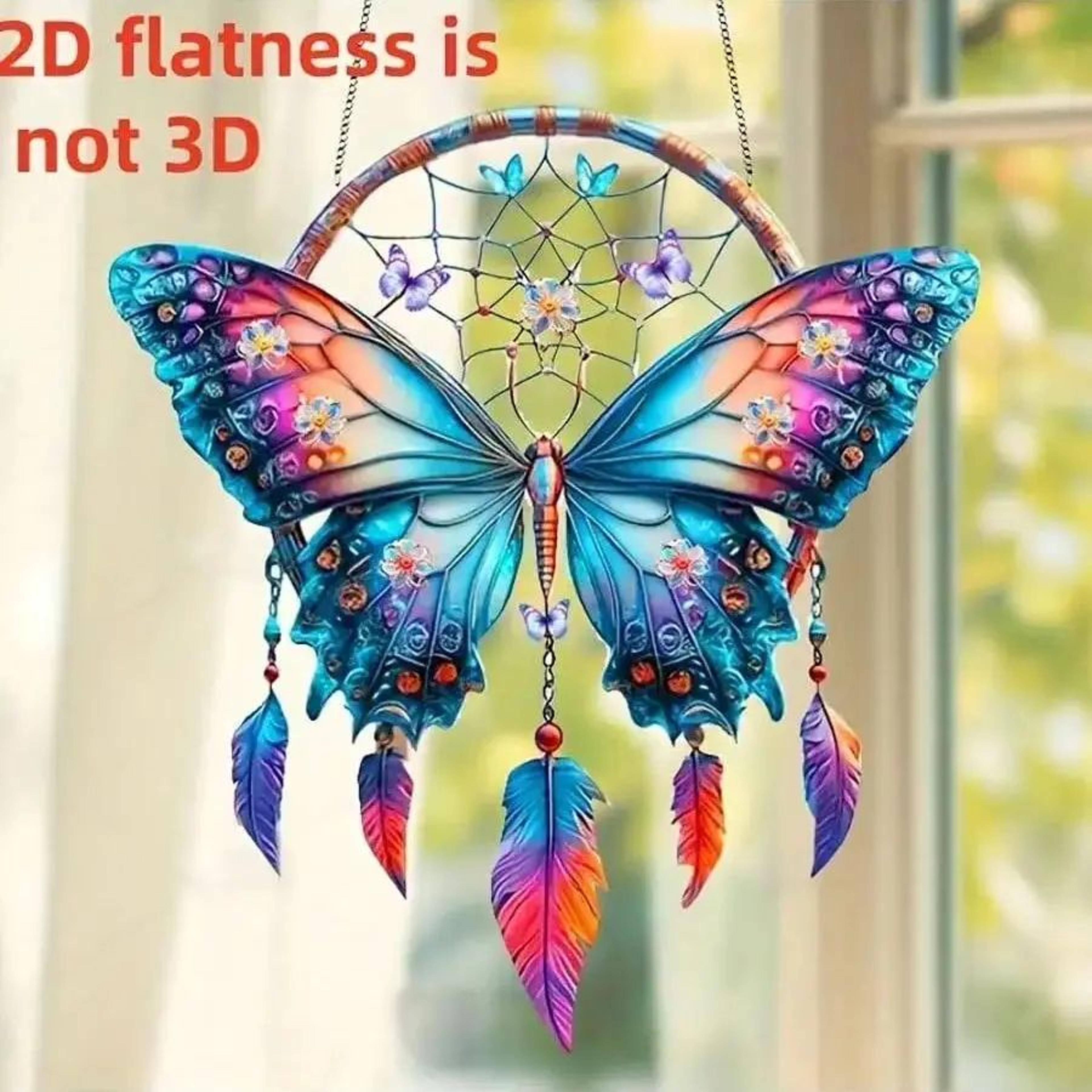 shiny butterfly feather pendant decor