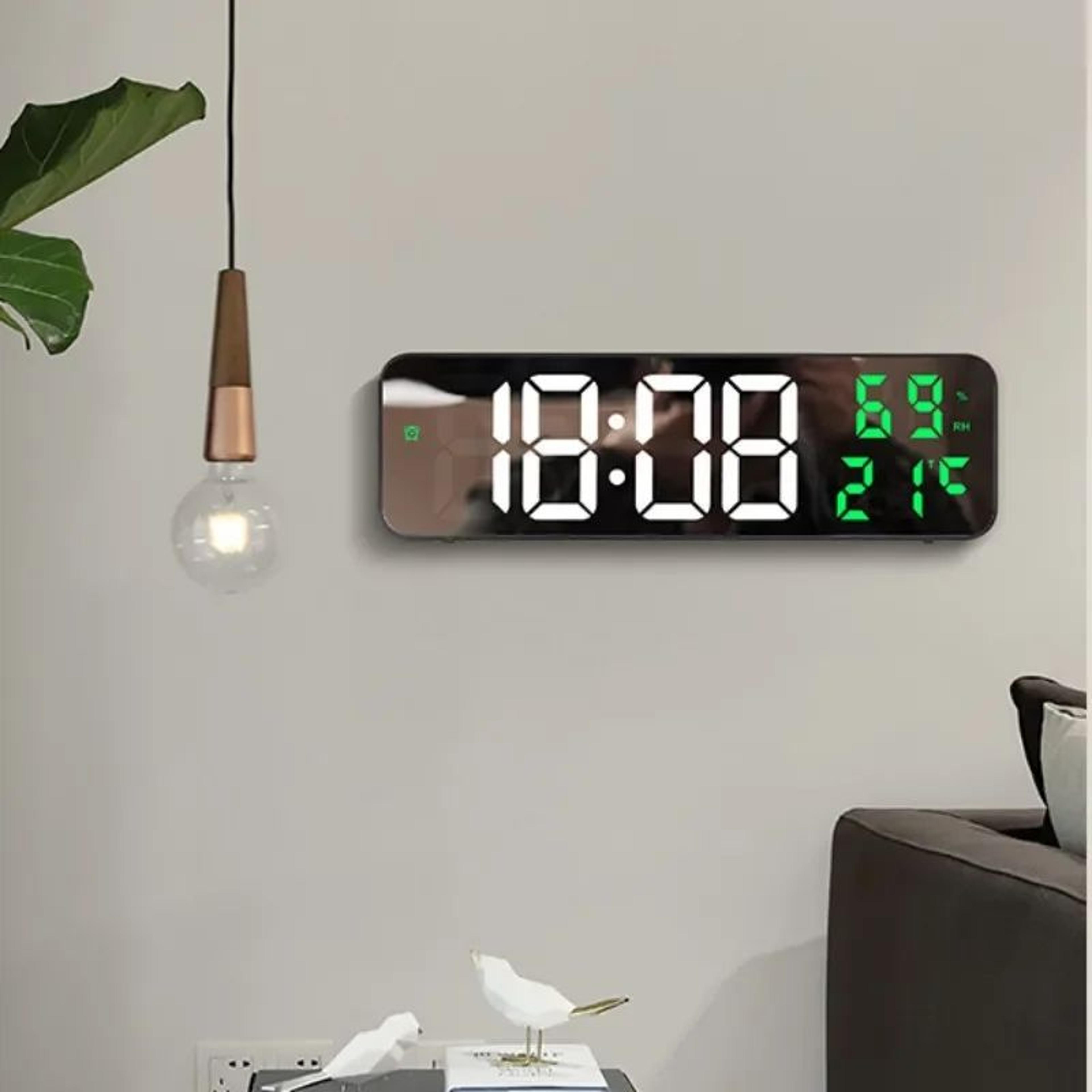 Large LED Digital Wall Clock With Temperature Display 0