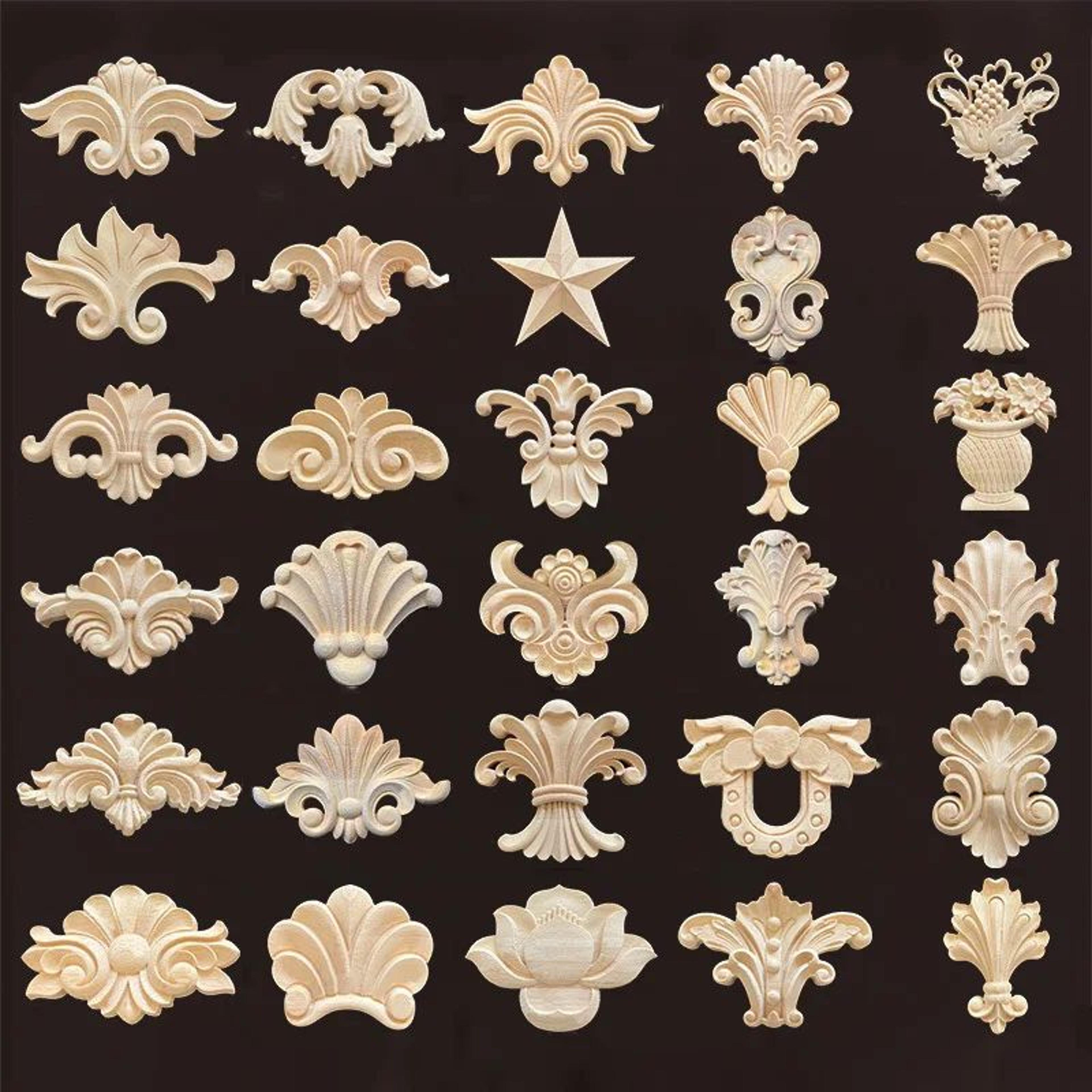 carved wood furniture applique decor