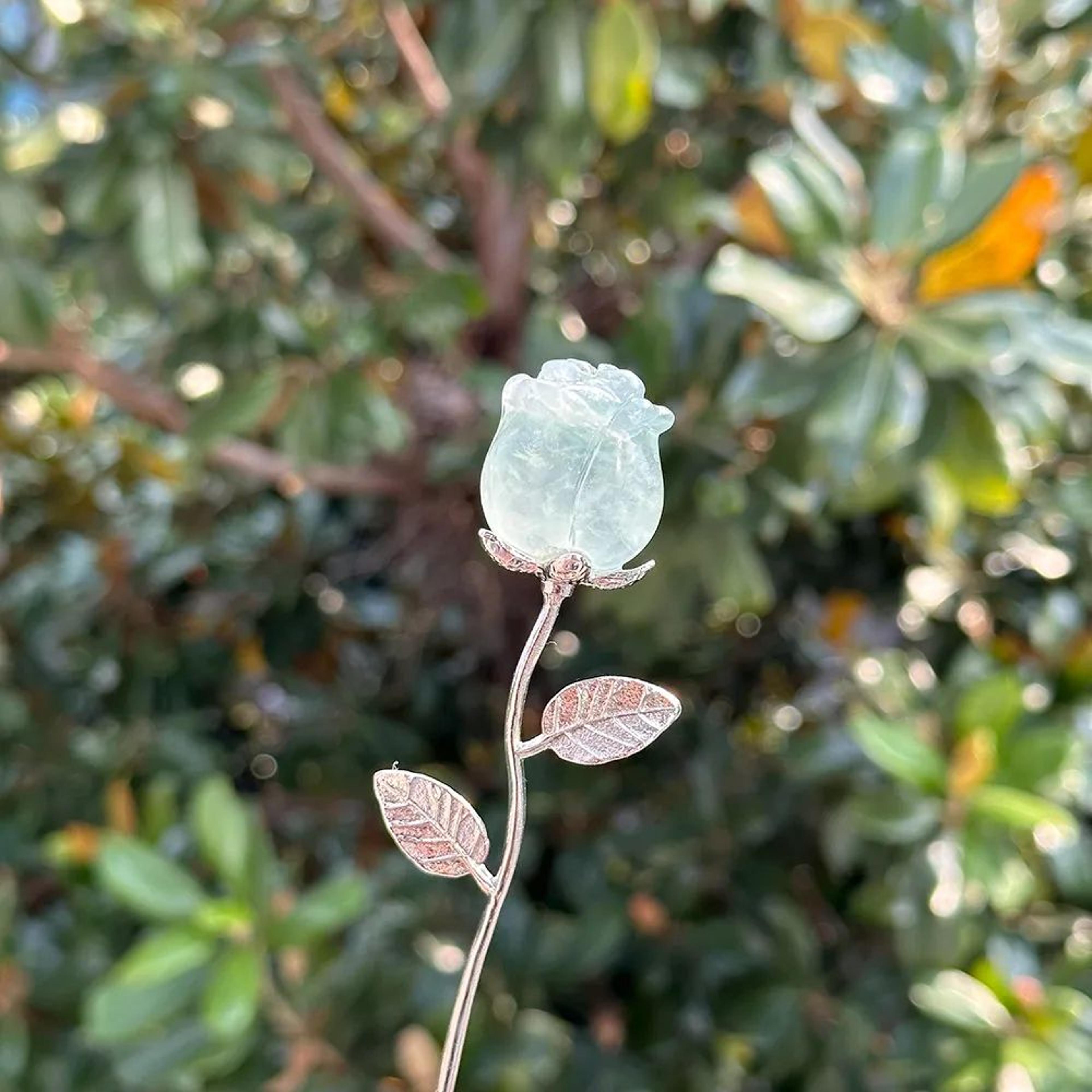 Crystal Rose Quartz Flower Ornament 14