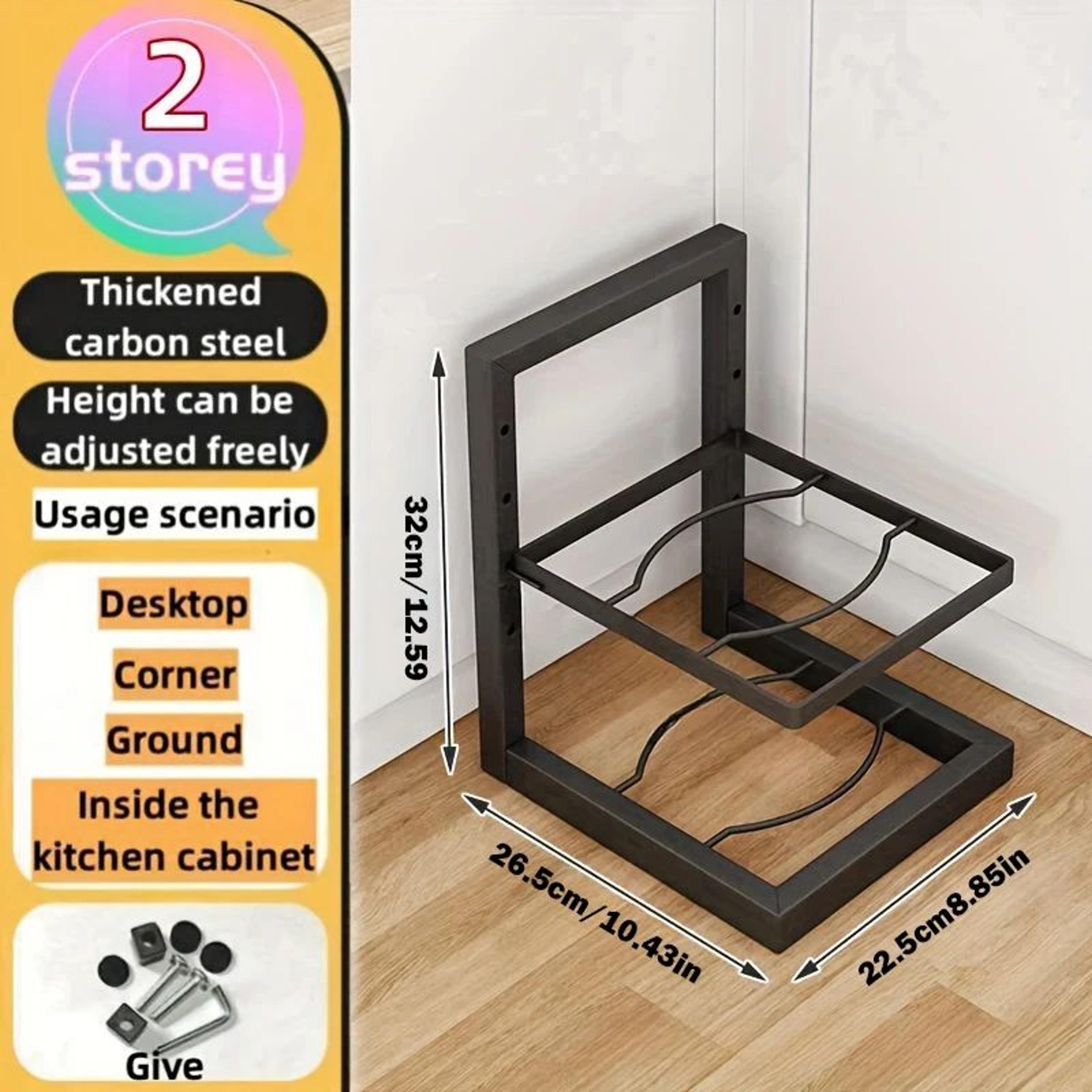 Adjustable Stainless Steel Pot And Pan Organizer Rack 6