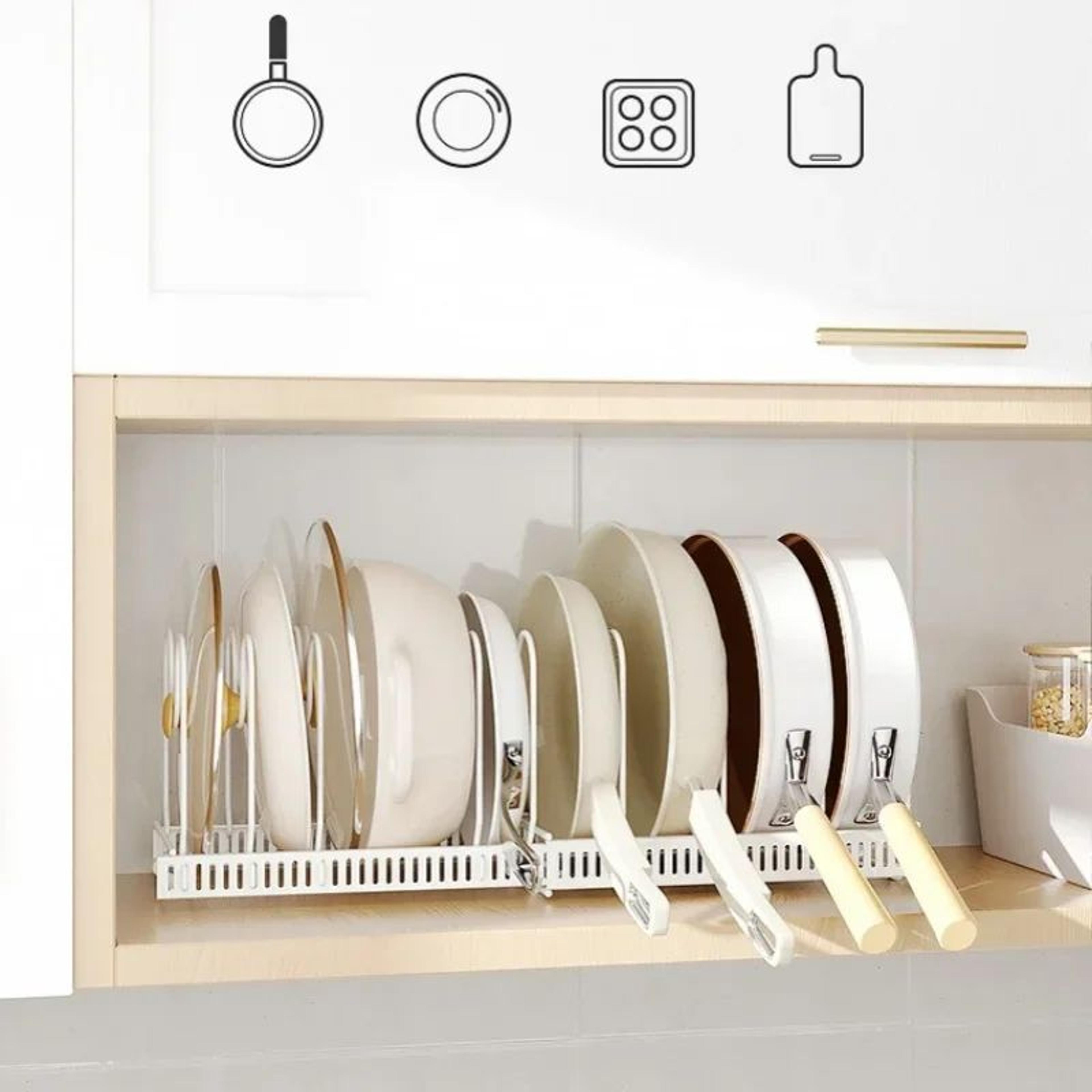 Adjustable Multi Layer Pull Out Pot And Pan Organizer Rack 7
