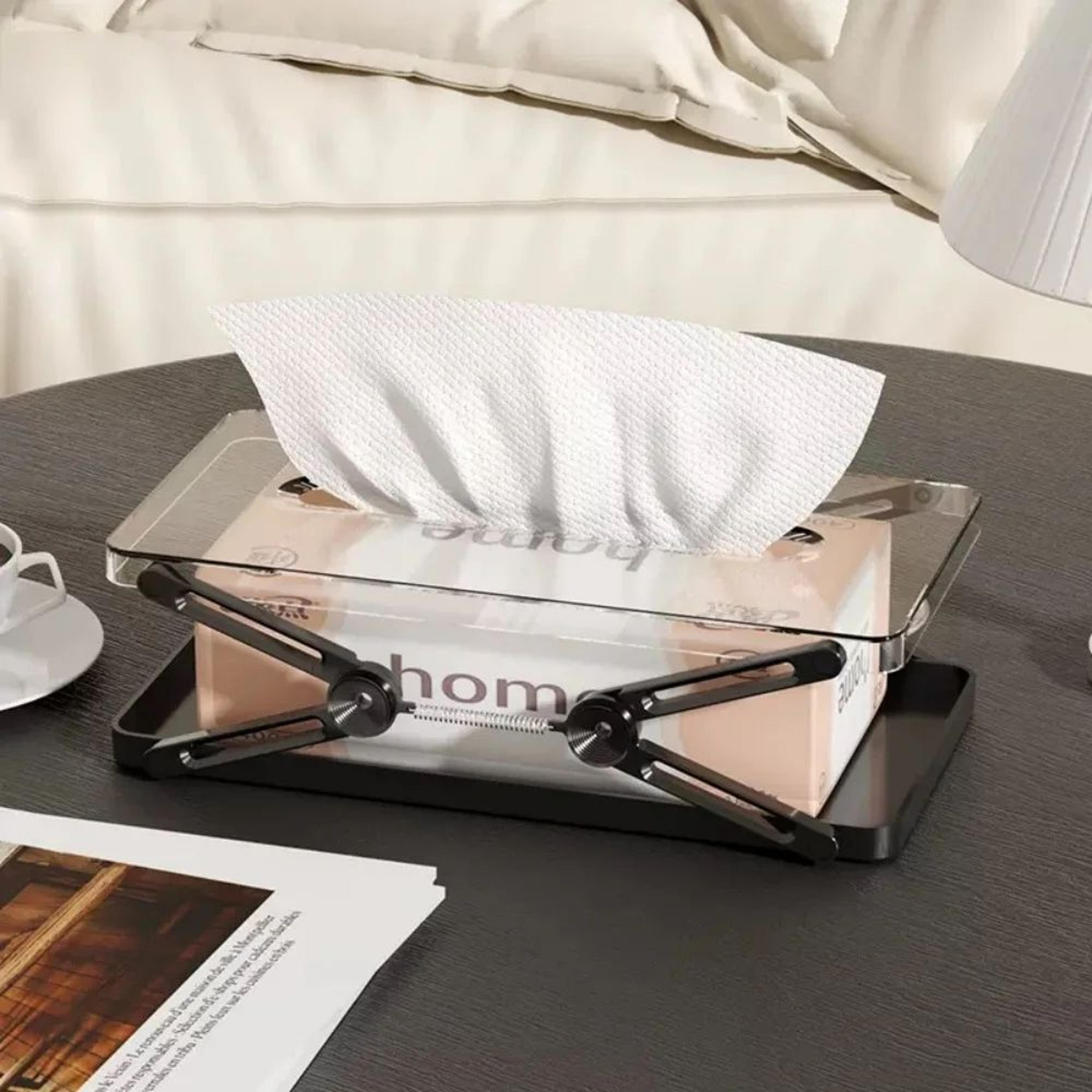Adjustable Tissue Storage Box With Lift Dispenser 2