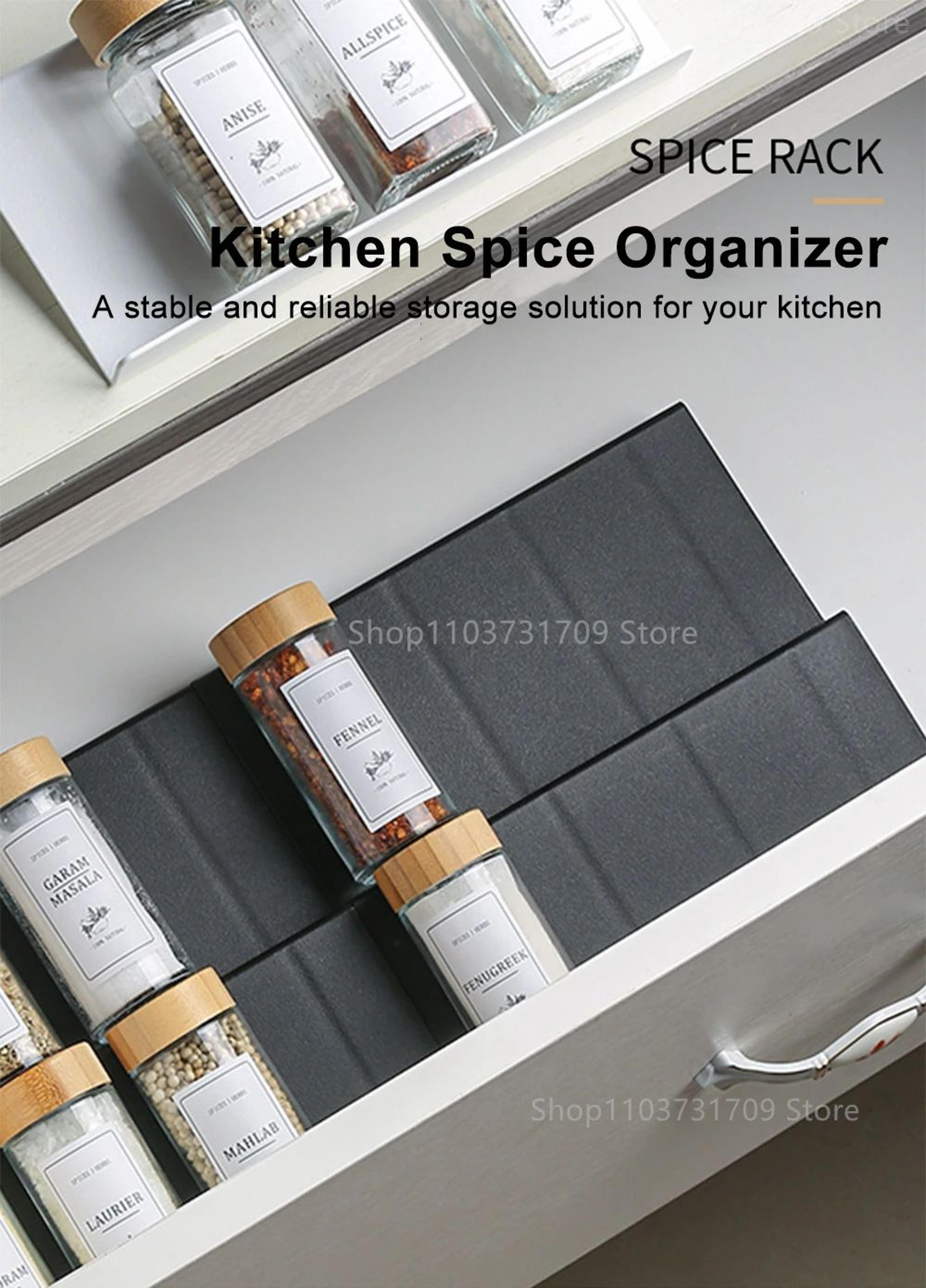 Adjustable 4 Layer Spice Drawer Organizer Rack 6