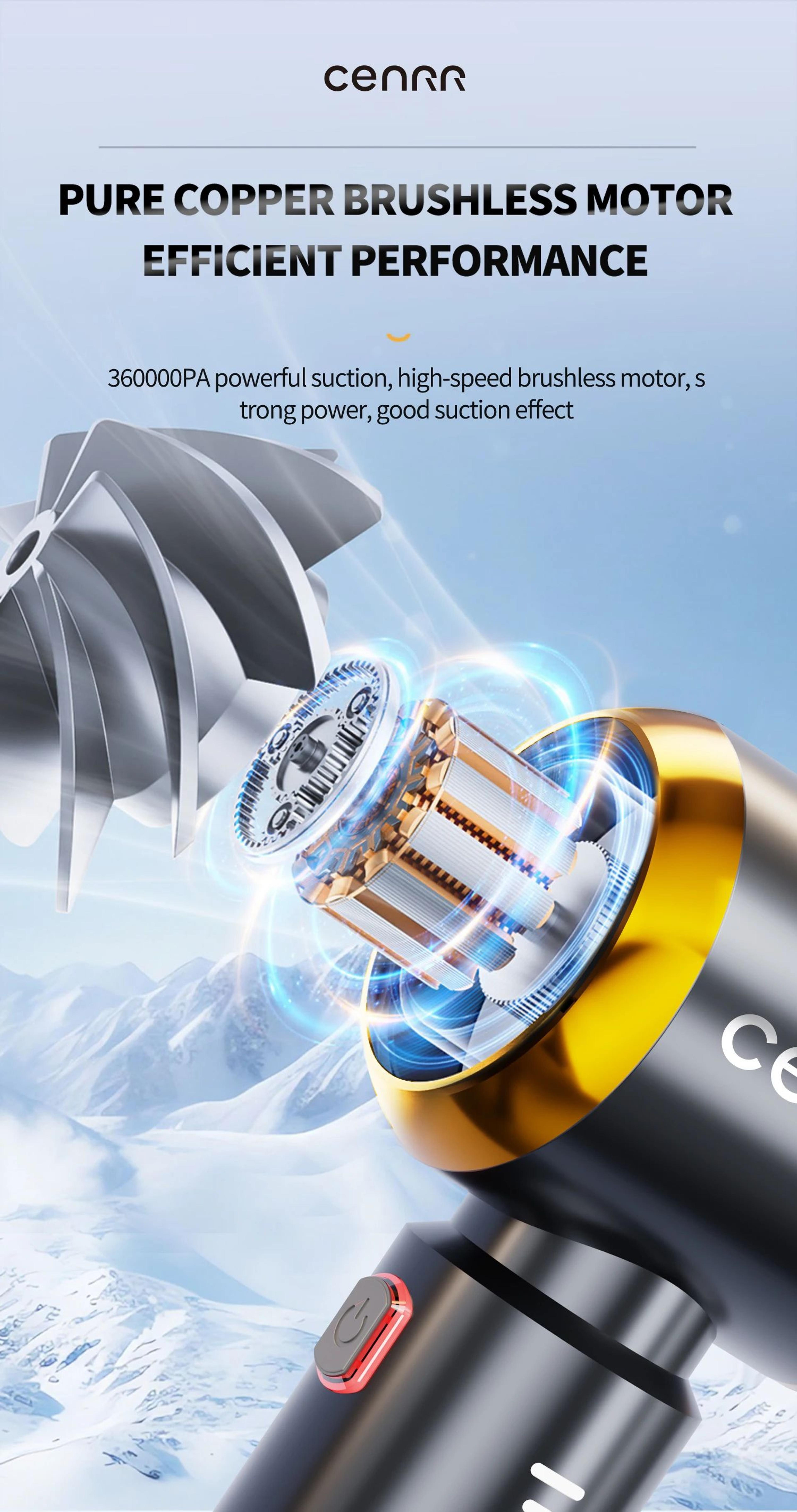 Powerful Mini Cordless Car Vacuum Cleaner 8