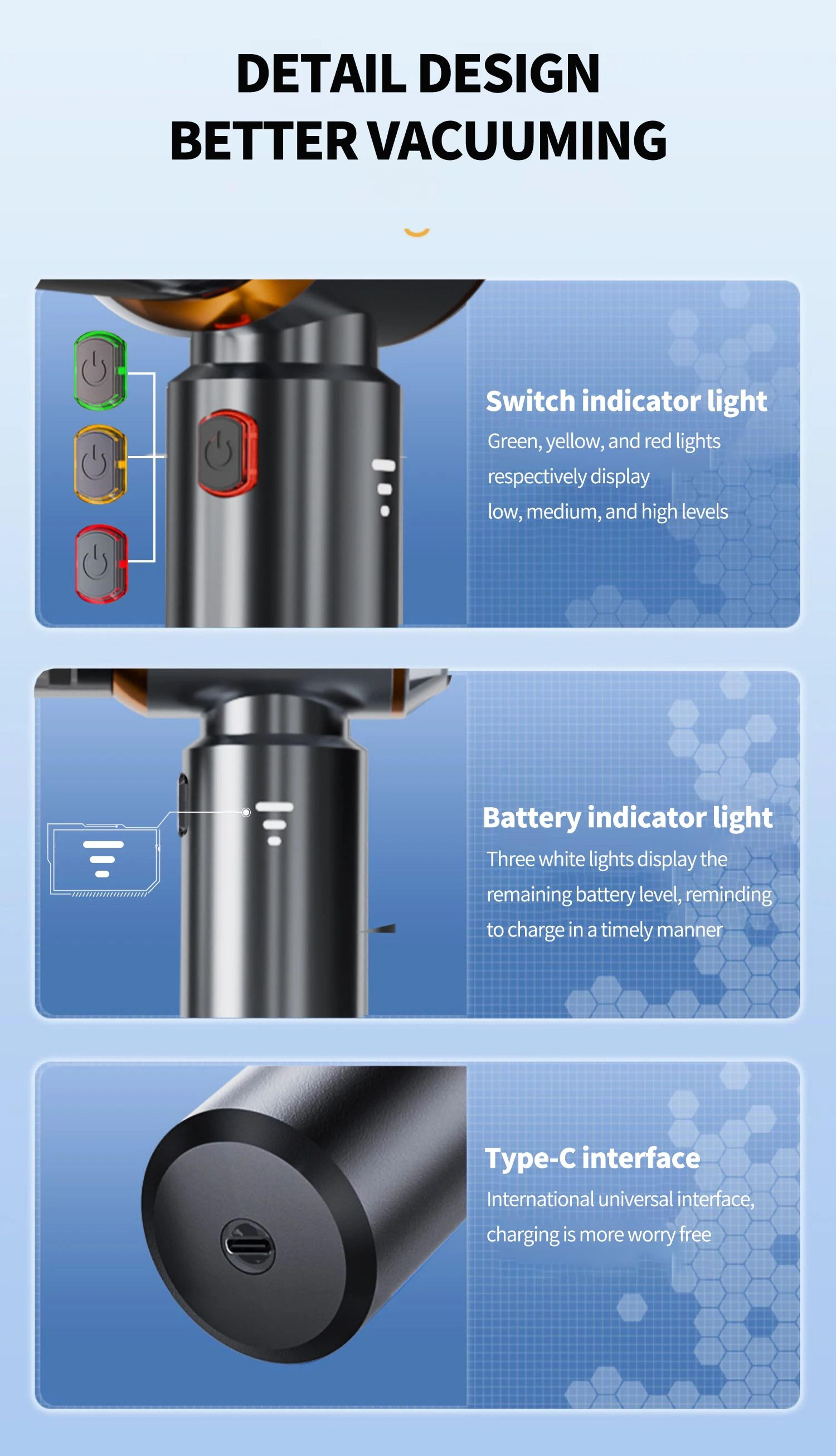 Powerful Mini Cordless Car Vacuum Cleaner 9