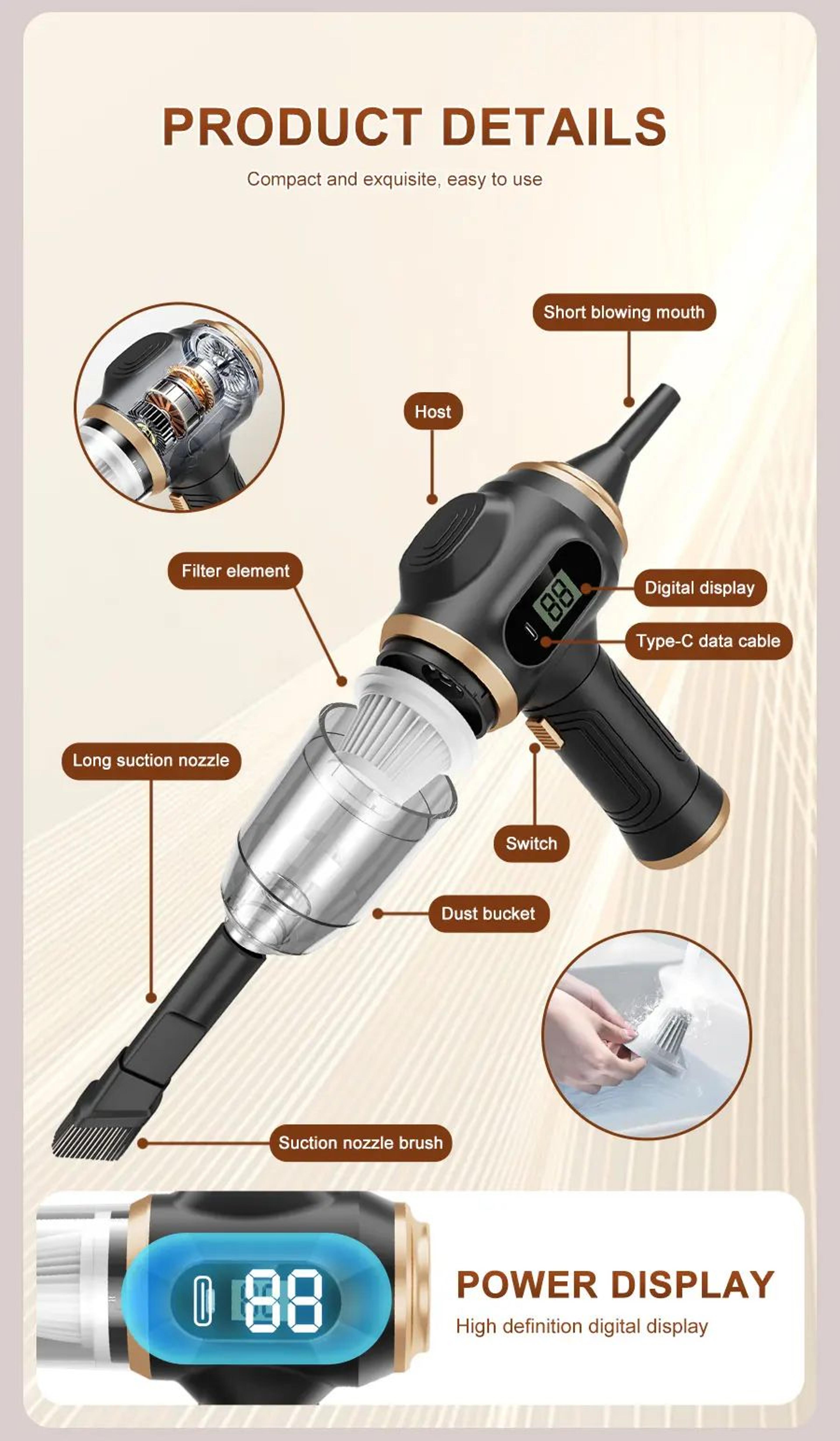 2 In 1 Cordless Air Duster And Vacuum With Digital Display 4