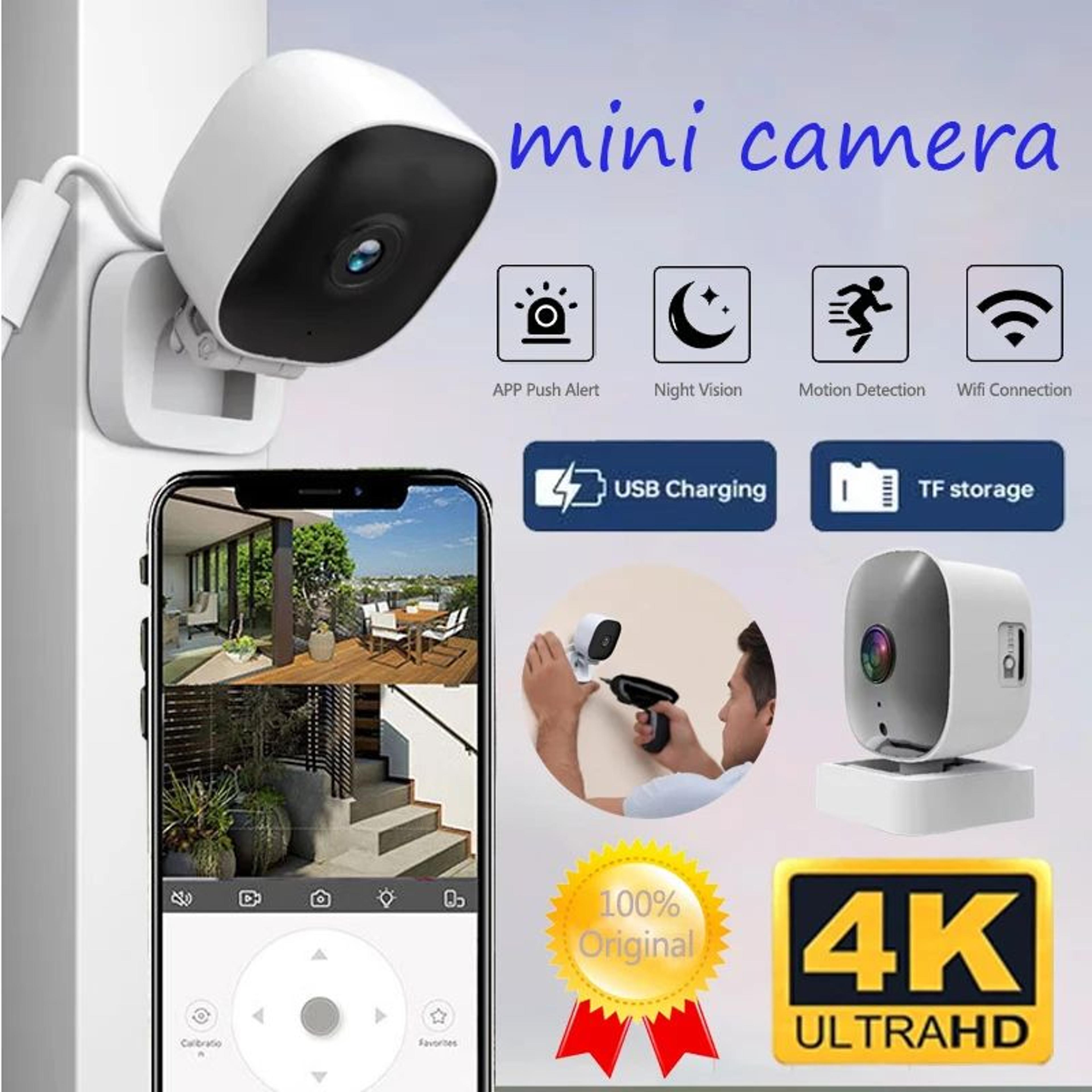 Mini 4K WiFi Security Camera Night Vision Waterproof Two Way Audio 0