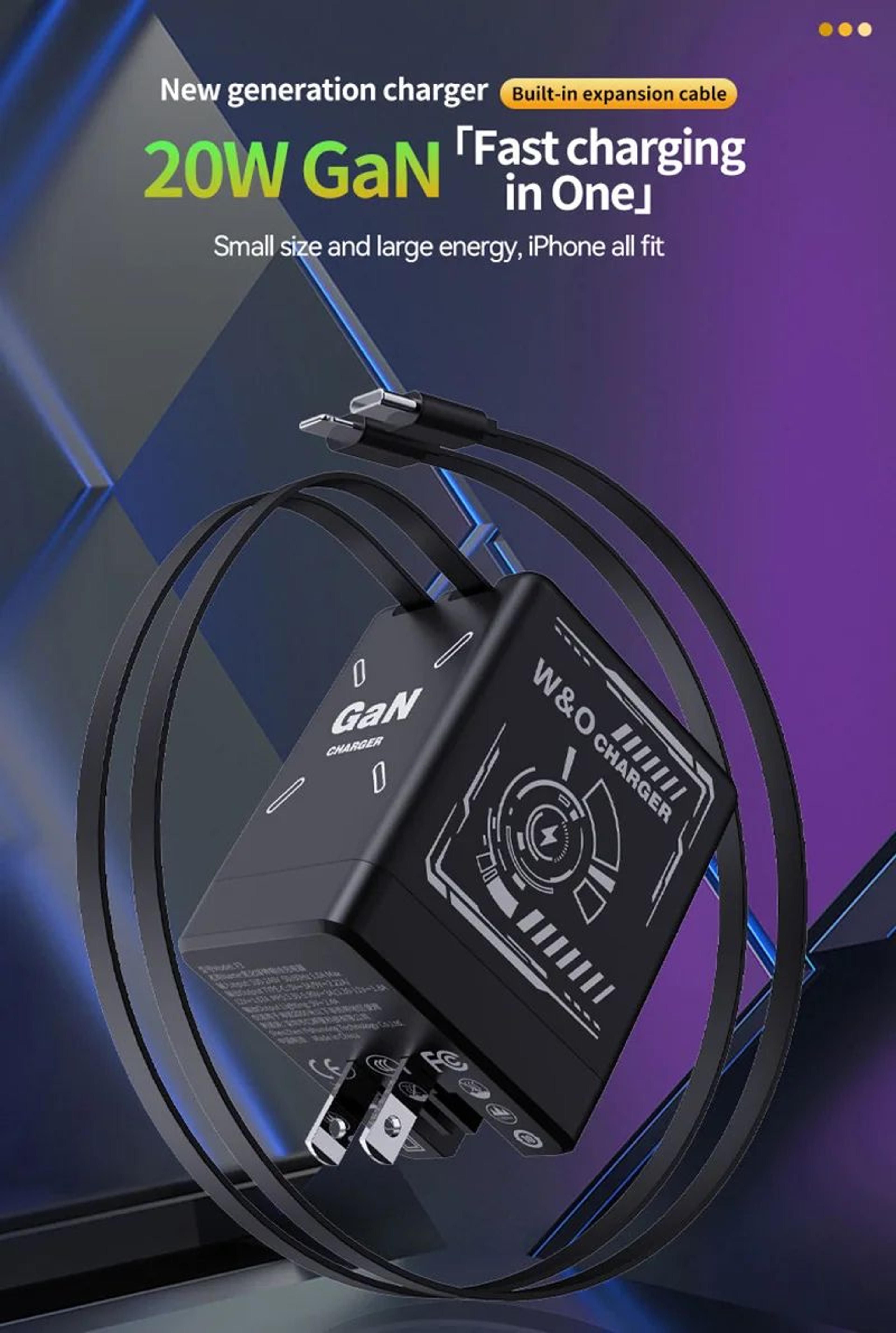 GaN Super Fast Charger Compact Portable Multi Protection Charging Head 6