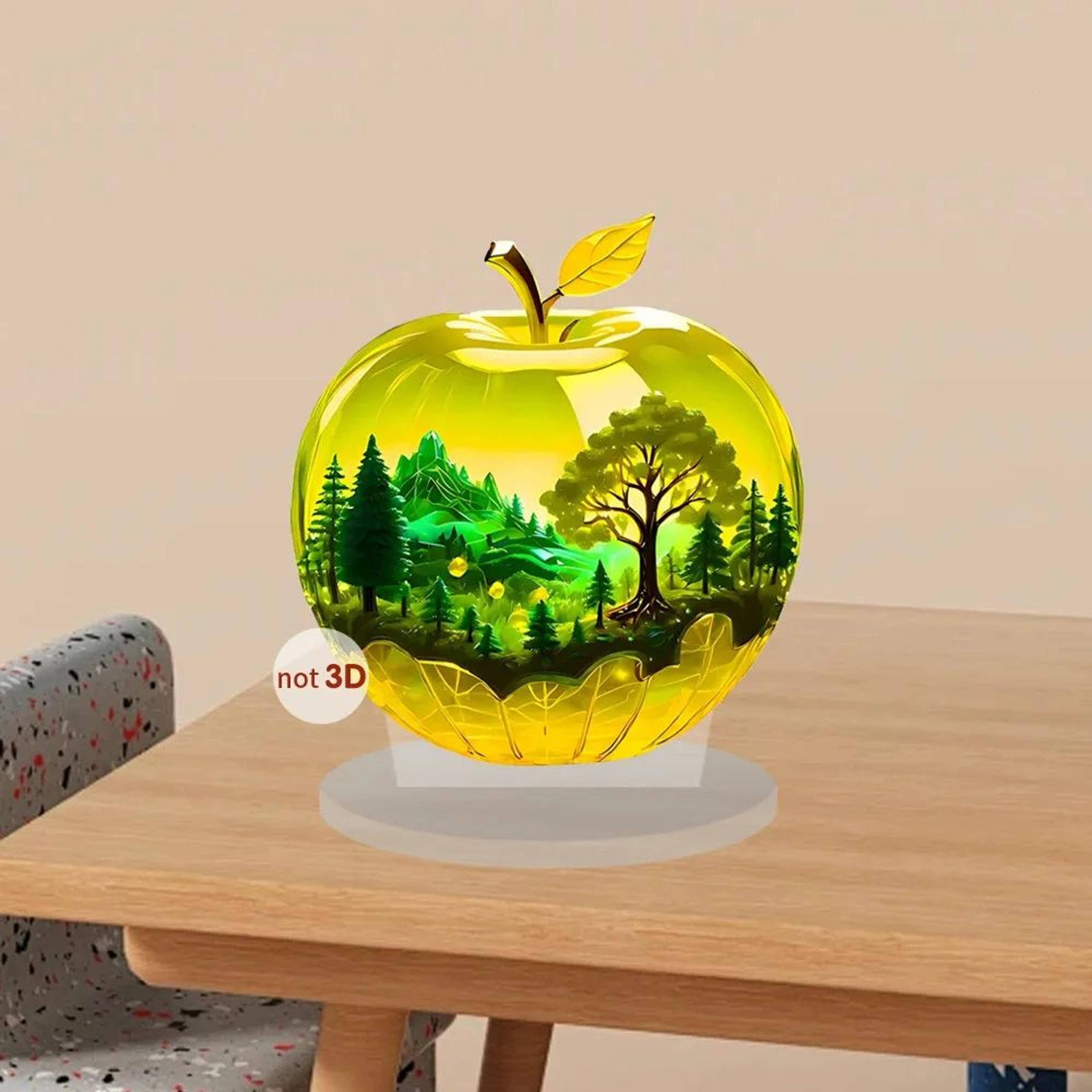 Crystal Apple Figurine Paperweight Decor 9