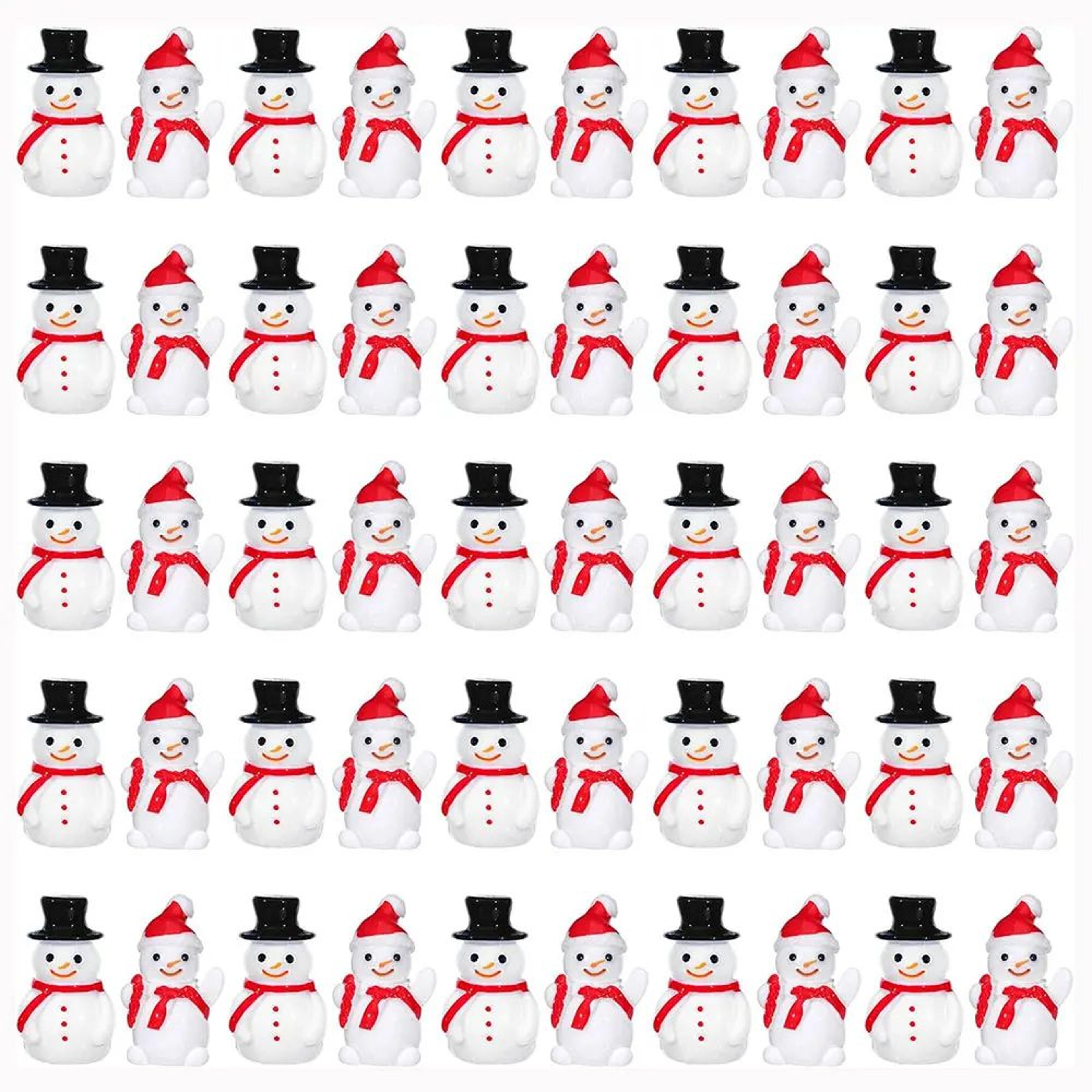 Mini Christmas Snowman Figurines Resin Set For DIY Garden Decor 0