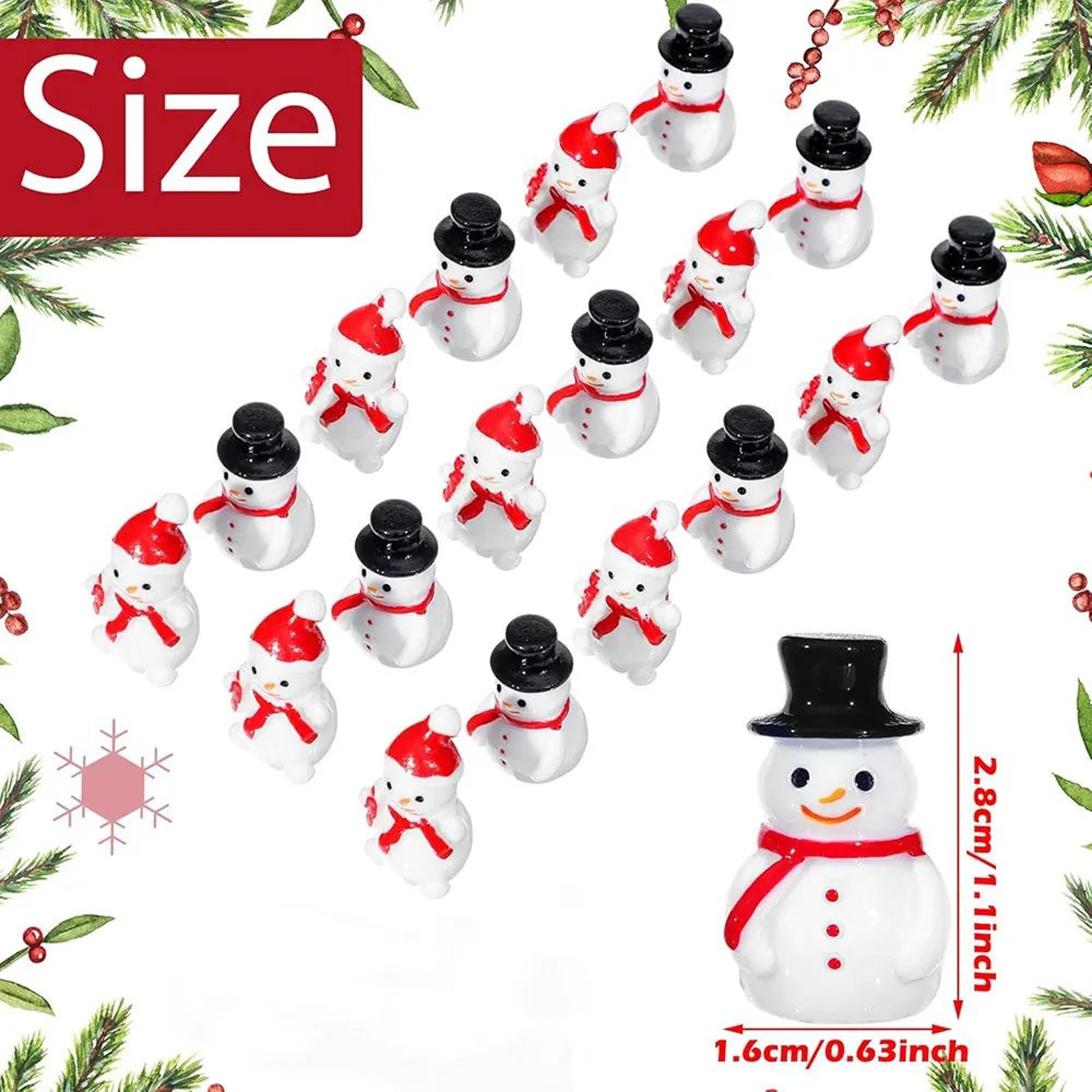Mini Christmas Snowman Figurines Resin Set For DIY Garden Decor 1
