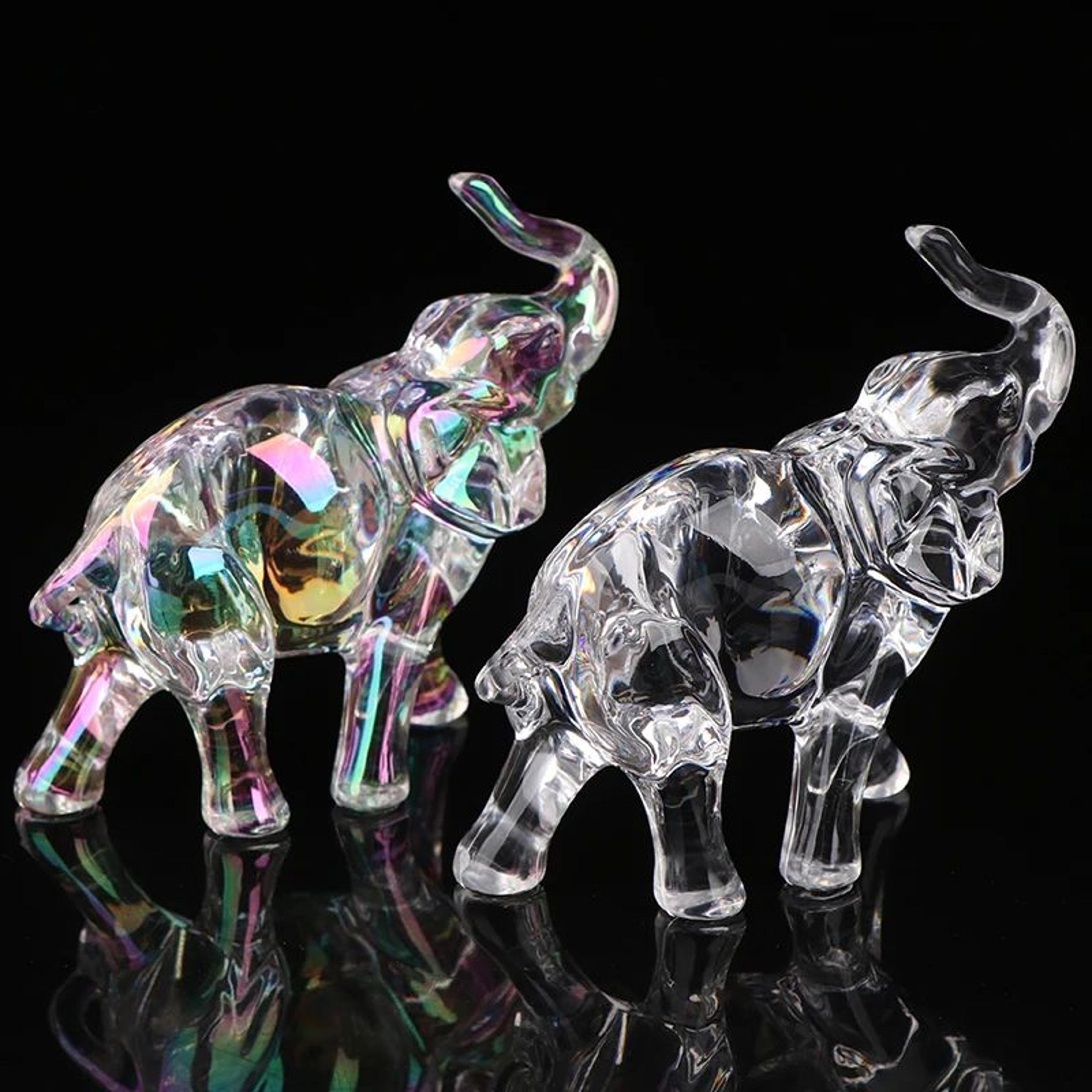 Cute Crystal Elephant Figurine Mini Baby Elephant Desk Decor 1