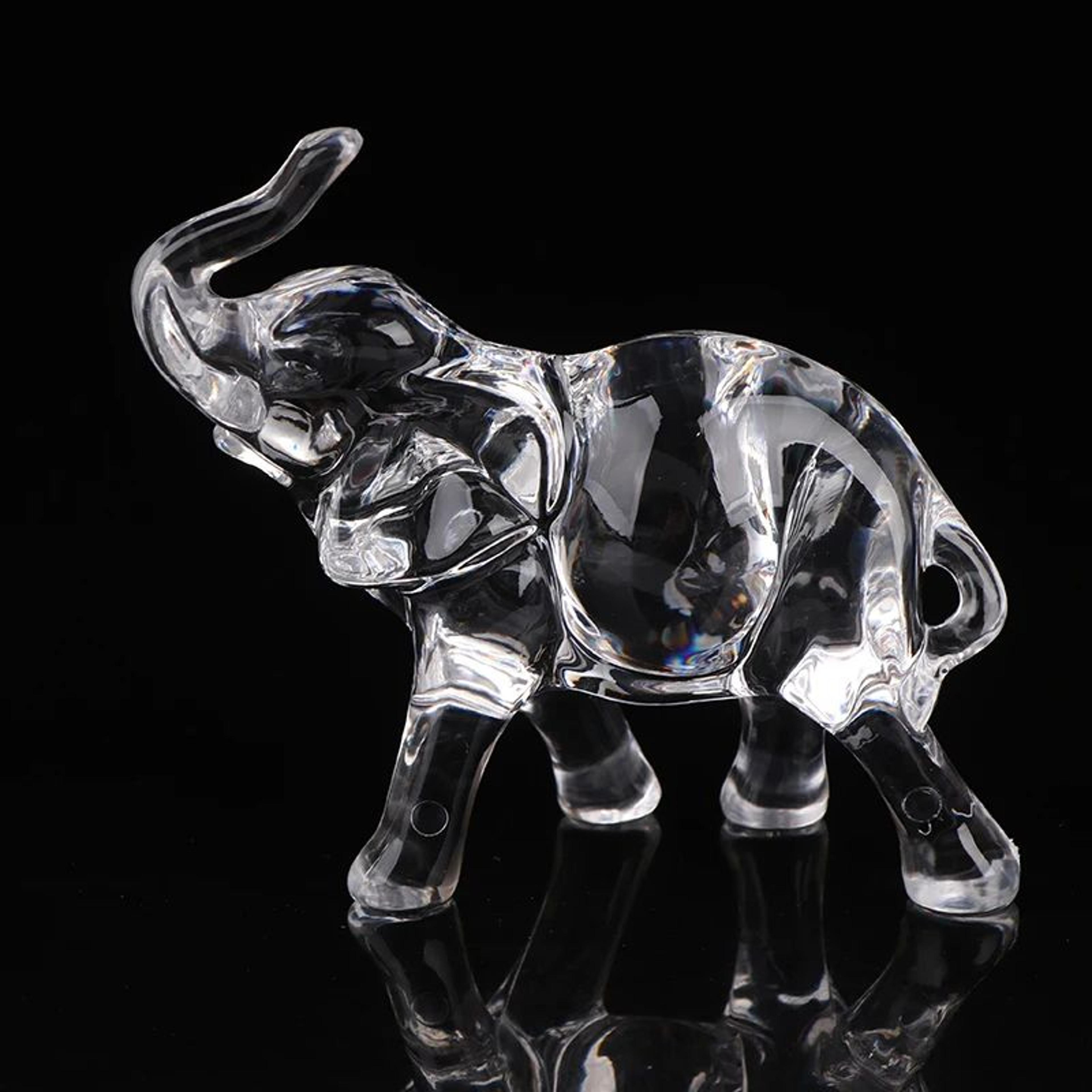 Cute Crystal Elephant Figurine Mini Baby Elephant Desk Decor 6