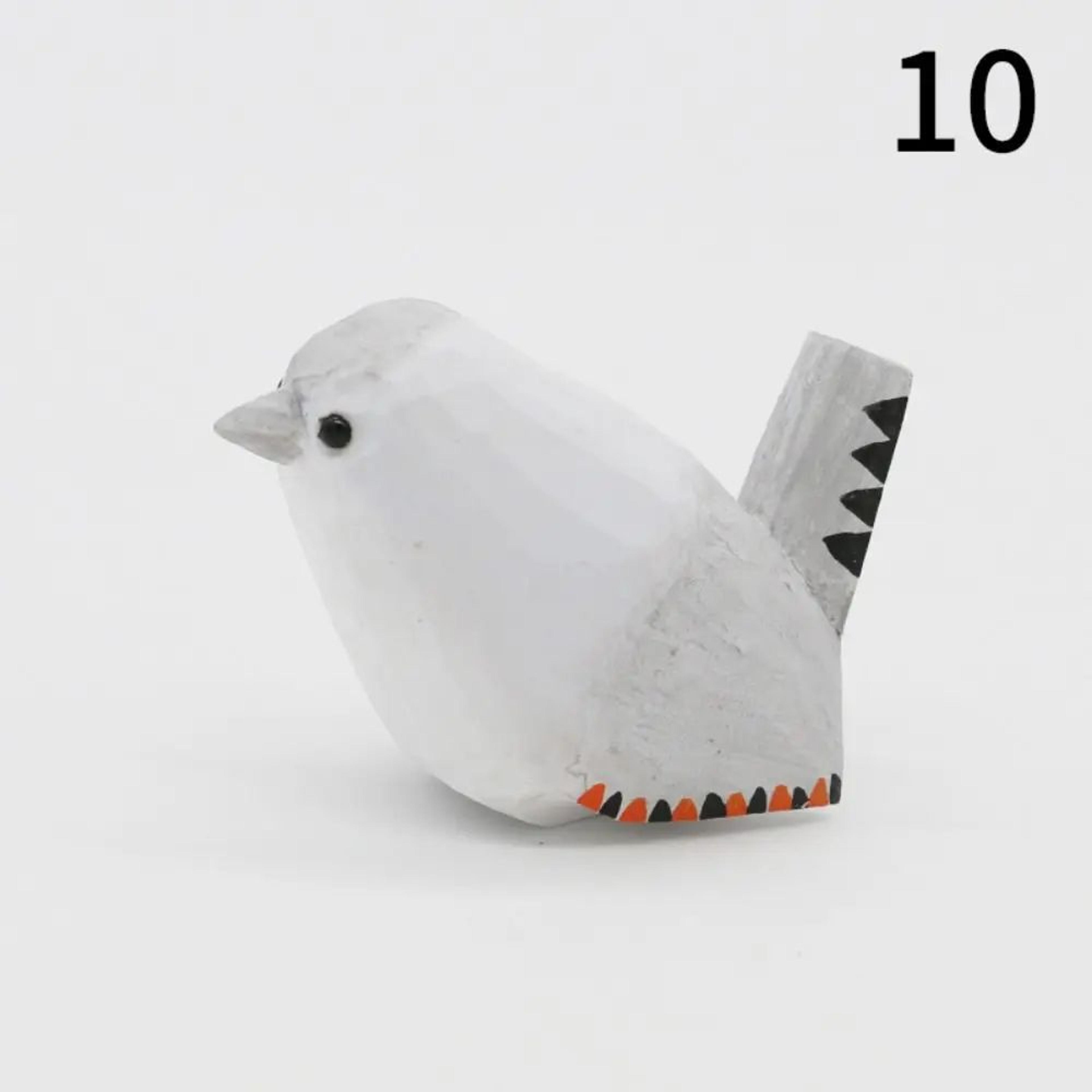 Handmade Wooden Bird Figurine Cute Carved Mini Decor 15