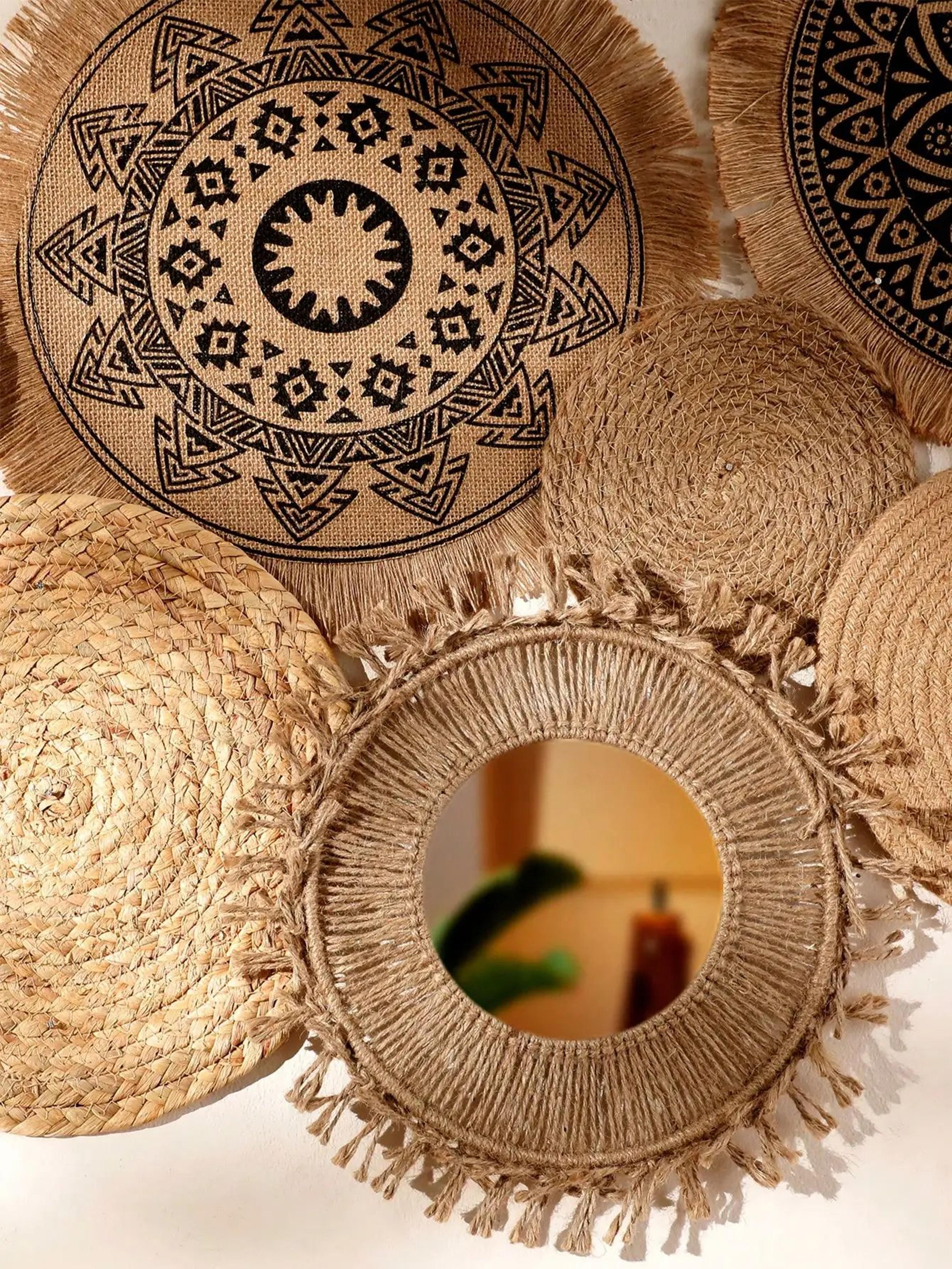 Handmade Boho Woven Wall Basket Decor 2