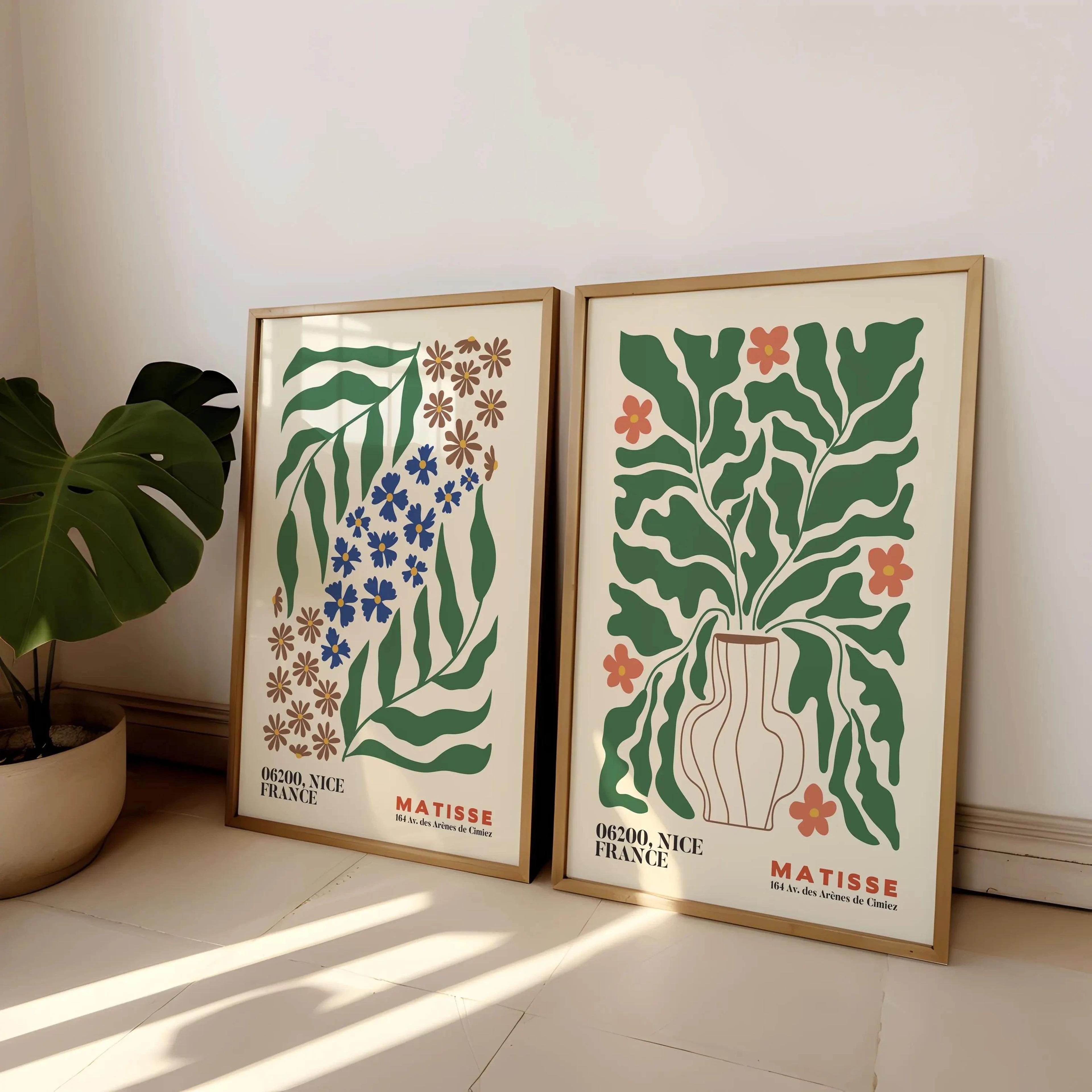 Frameless Matisse Floral Boho Wall Art Prints 9