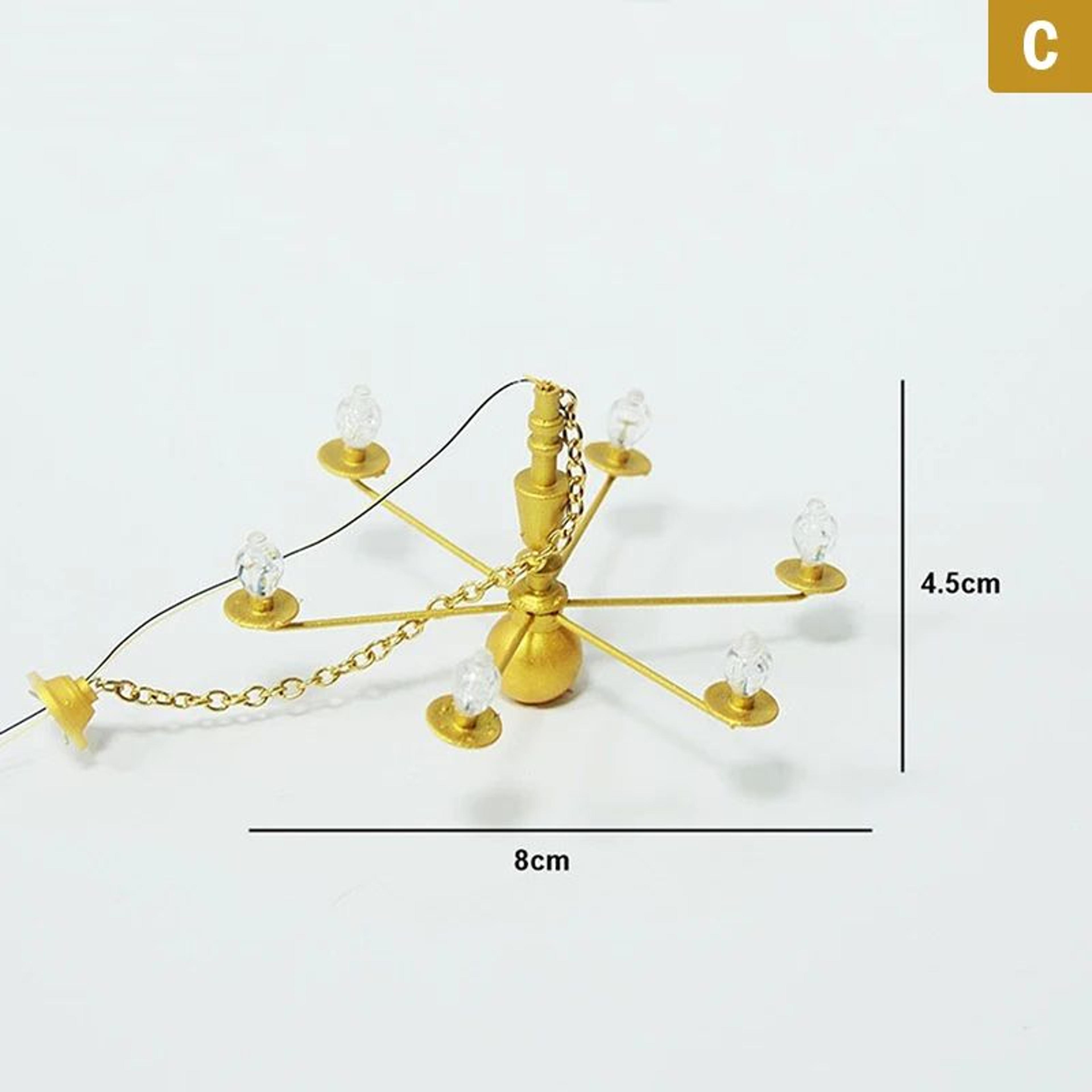 Mini LED Dollhouse Ceiling Chandelier Light 9