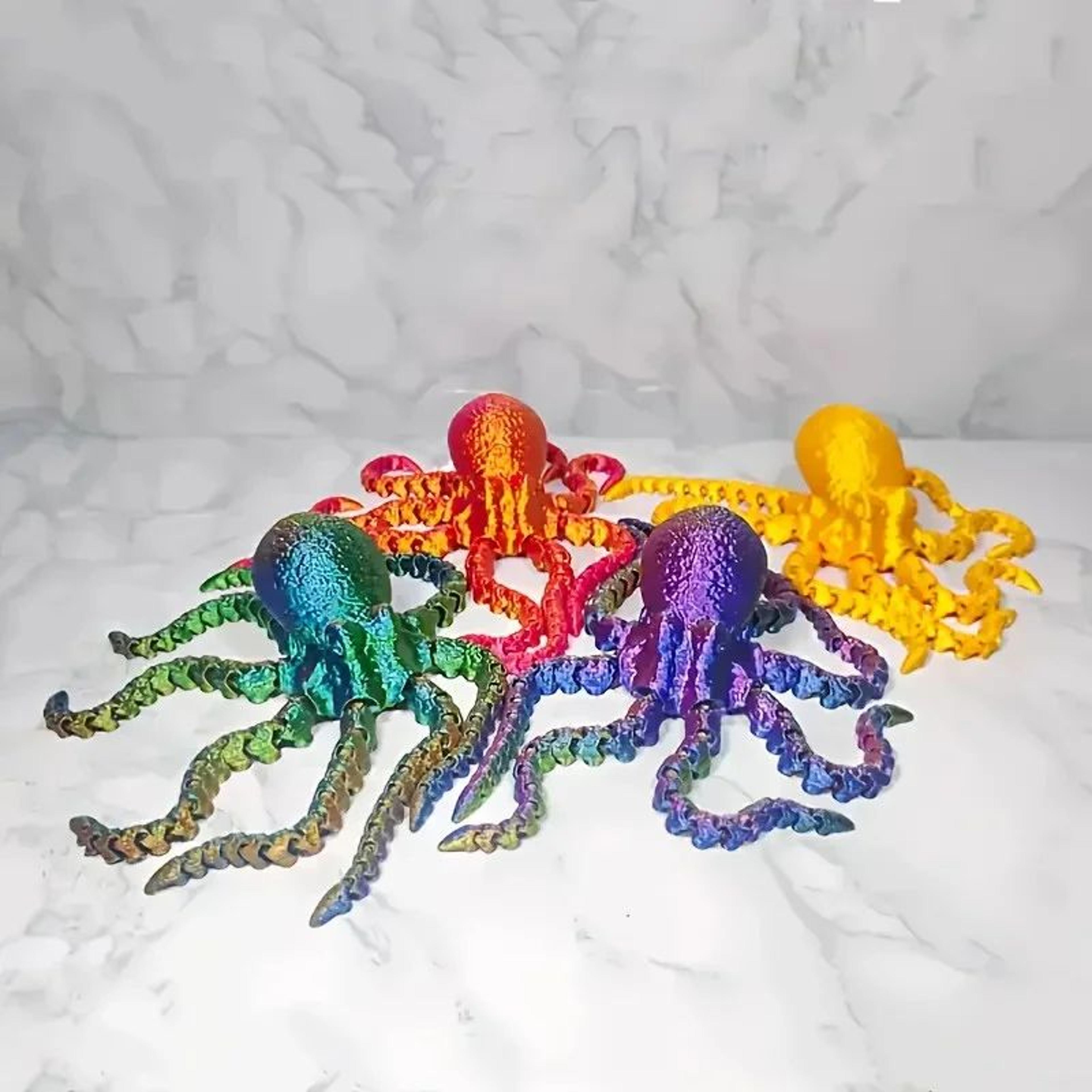 Flexible 3D Printed Octopus Desk Decor Toy 4