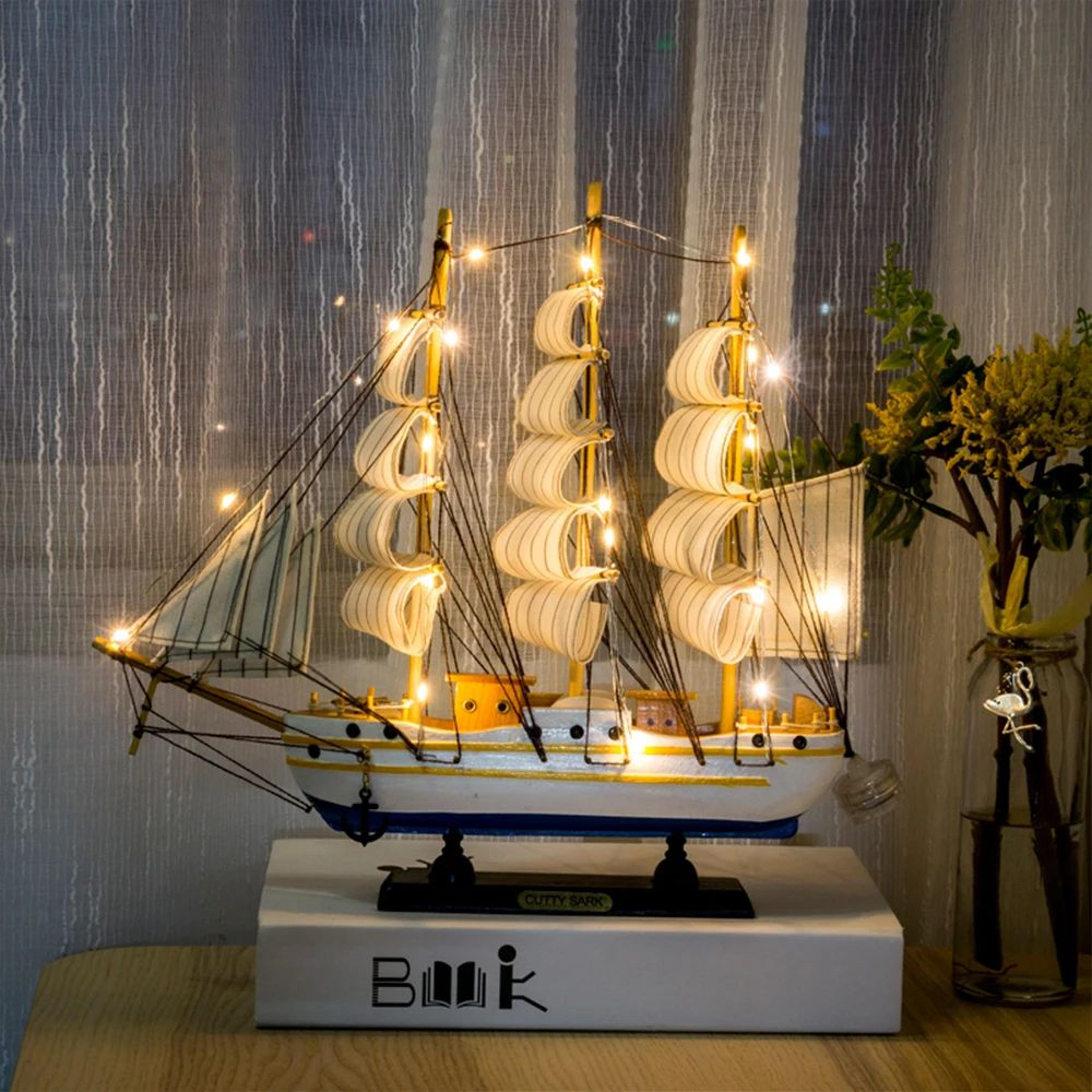 Wooden Sailboat Mediterranean Decor 0