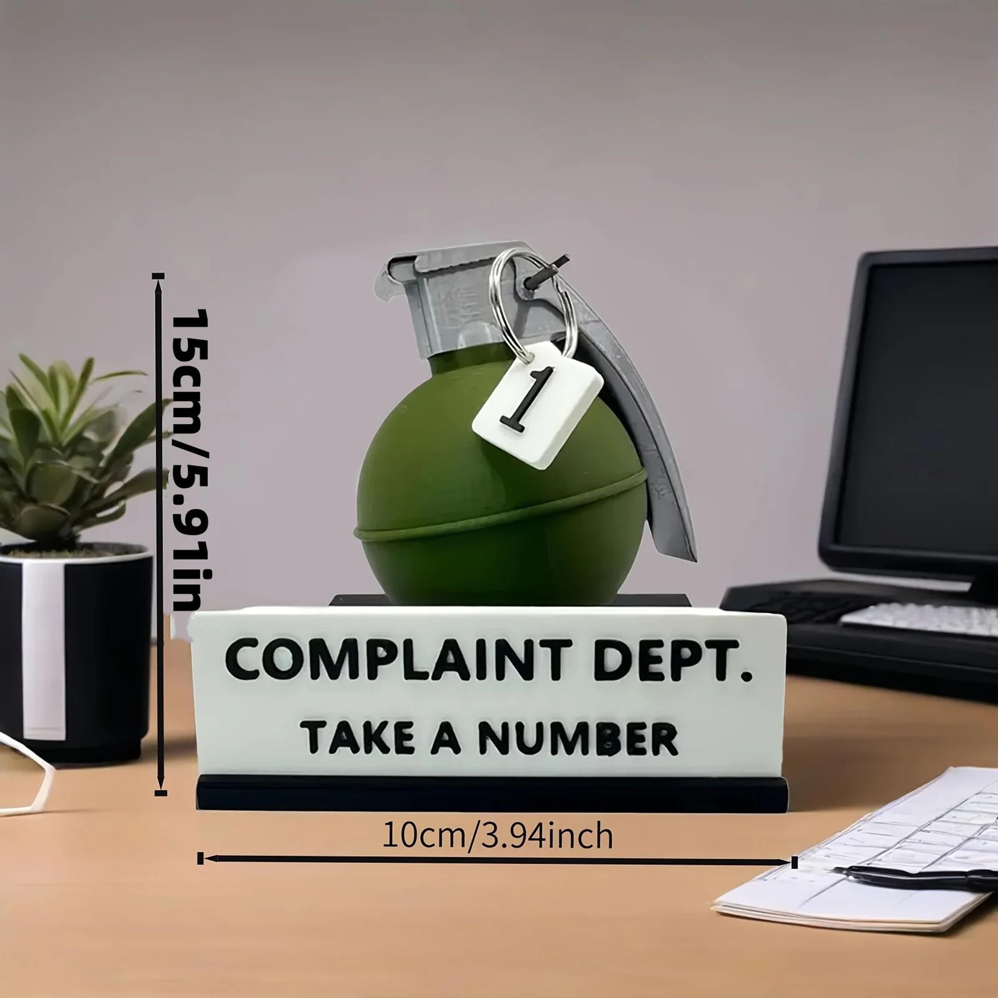Funny Complaint Department Desk Grenade Sign 5