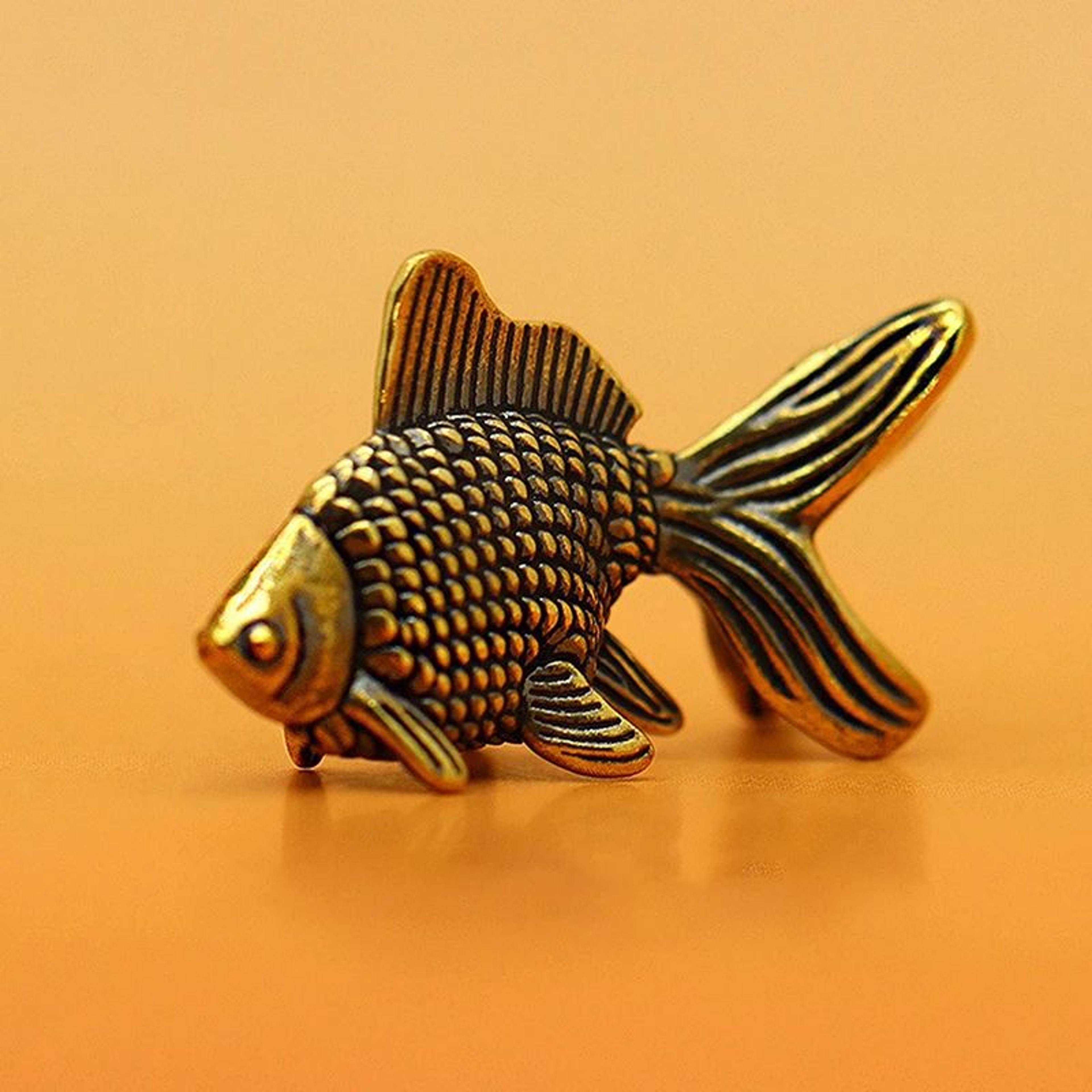 Retro Brass Goldfish Figurine Decor 3