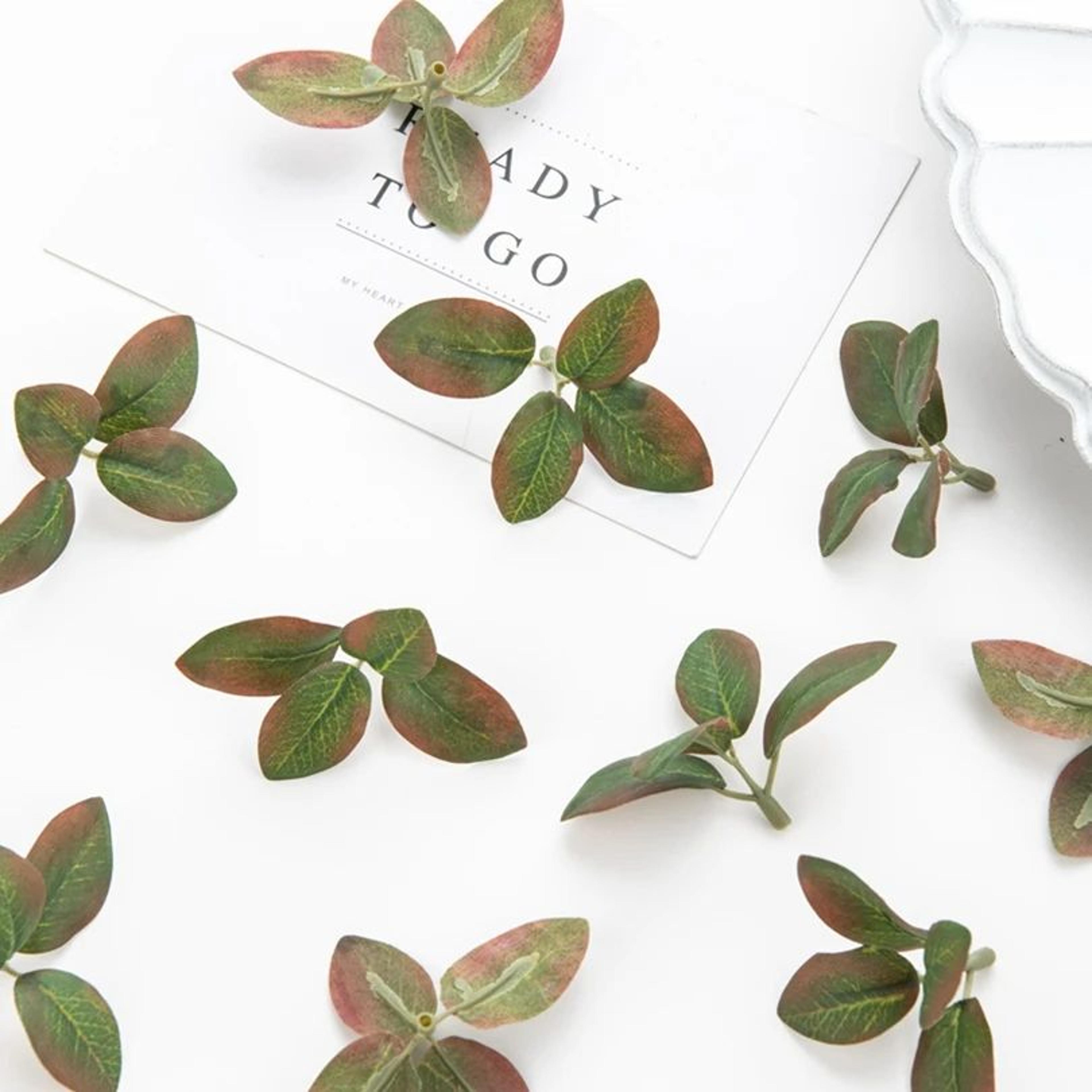 Artificial Green Silk Flowers Set 3