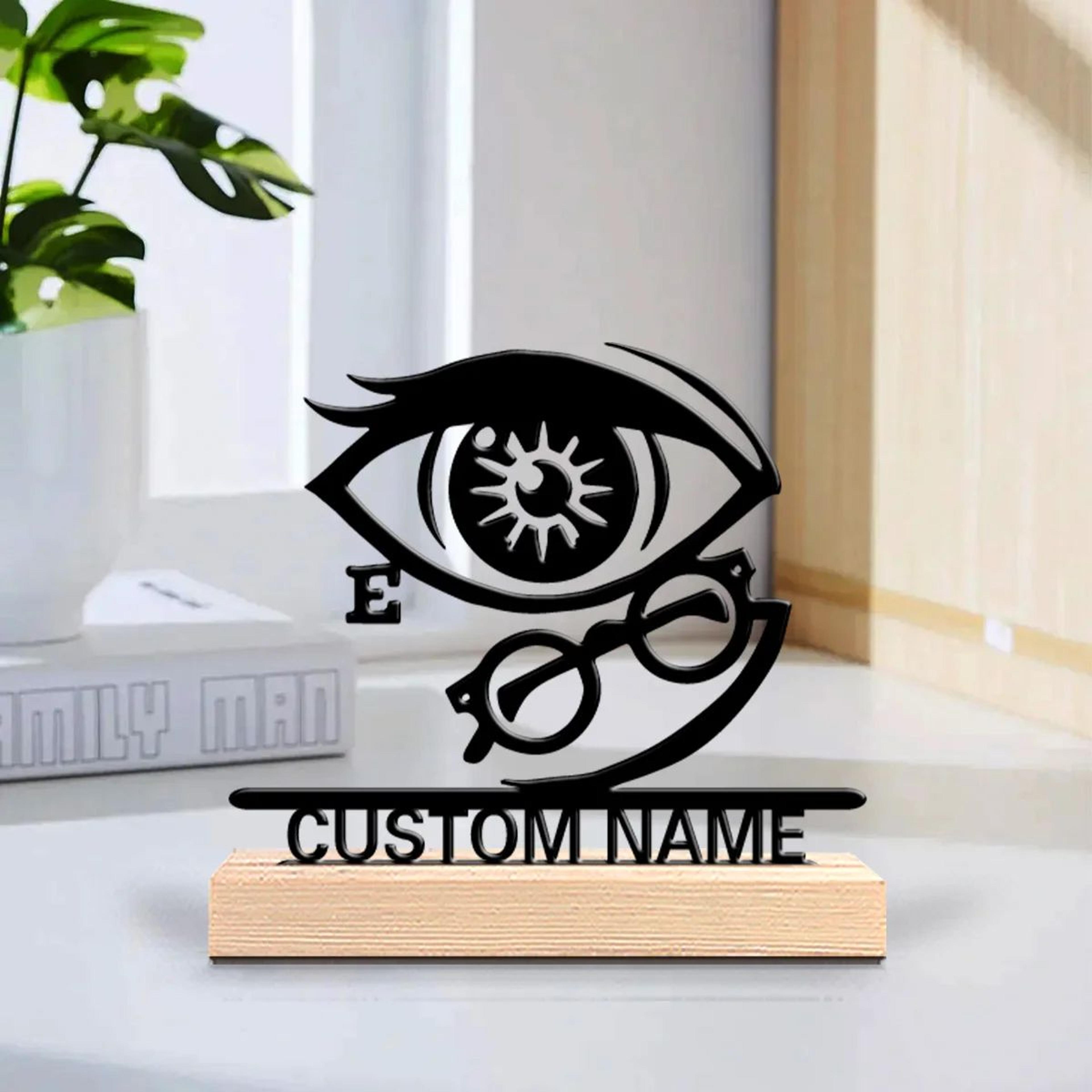 personalized ophthalmic doctor metal statue