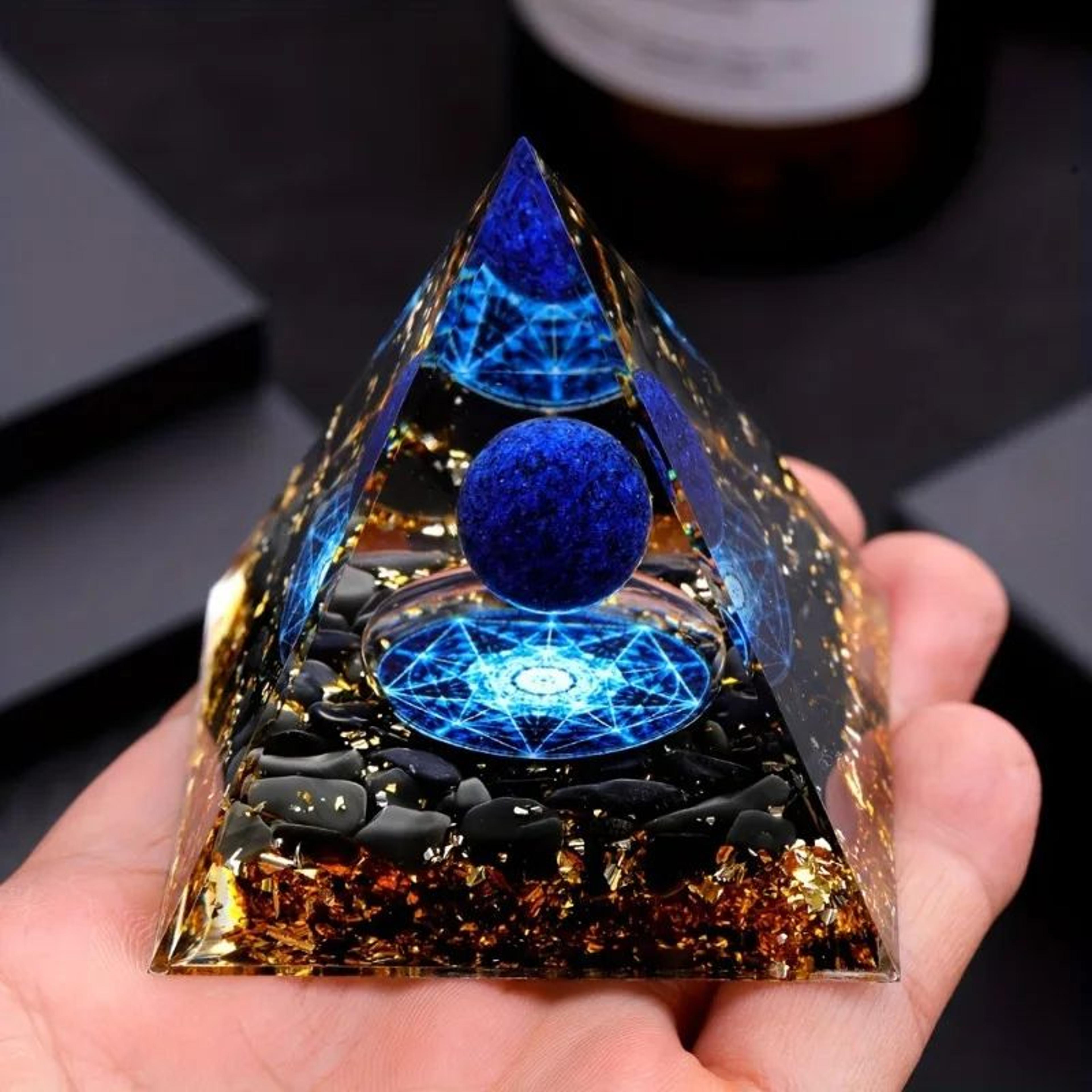 Lapis Lazuli Crystal Ball And Pyramid Decor Set 6