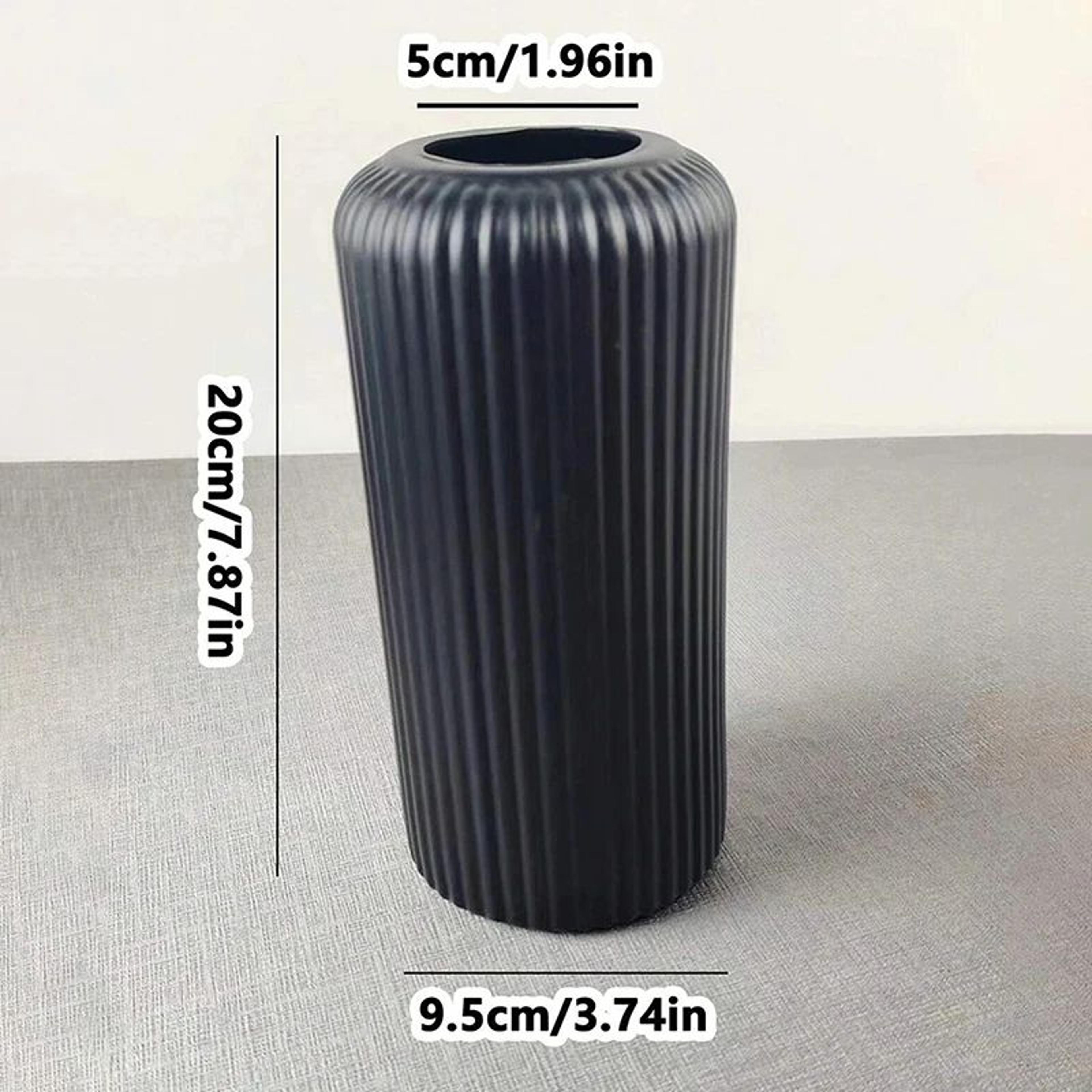 Striped Ceramic Style Plastic Flower Vase 6