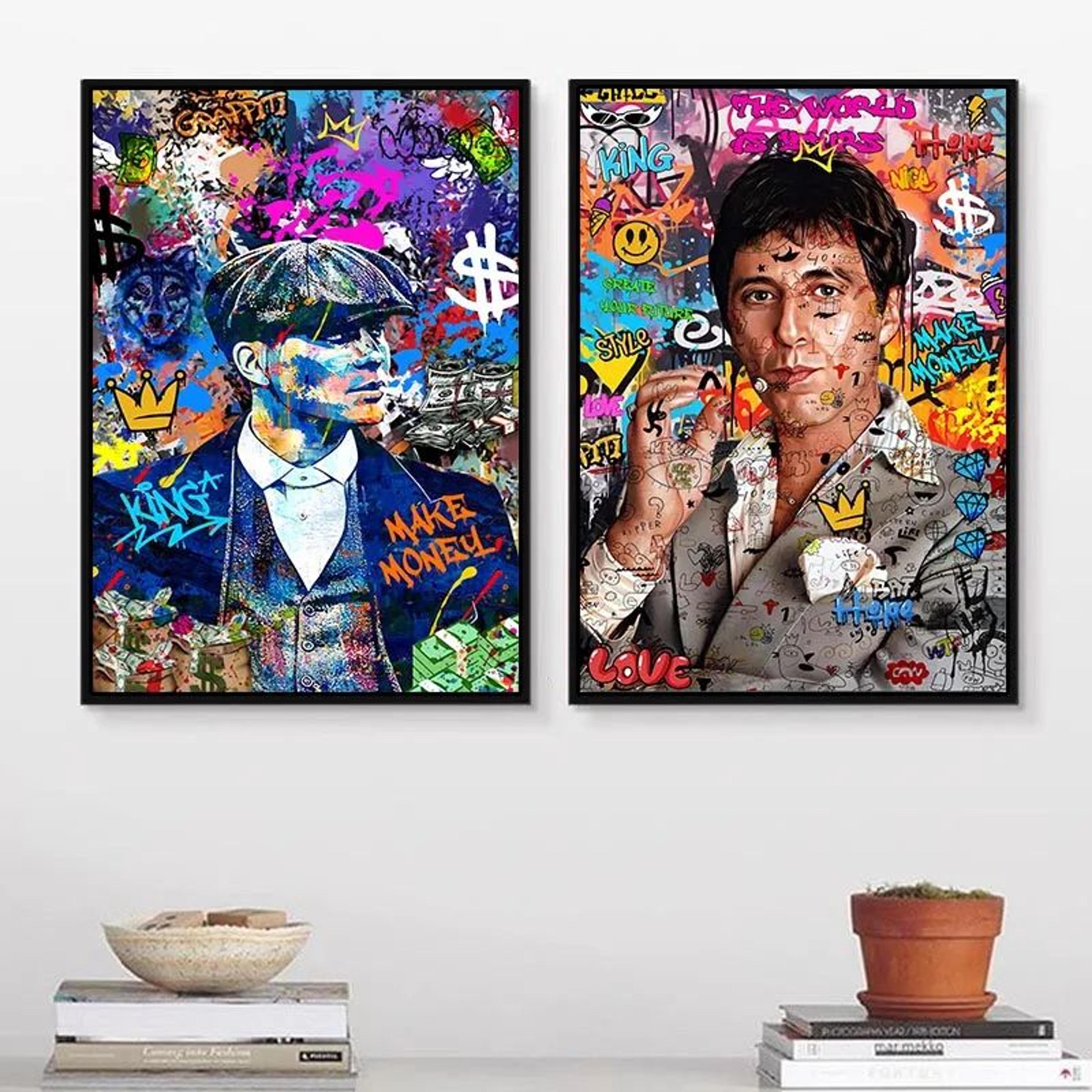 80s Gangster Graffiti Canvas Wall Art 1