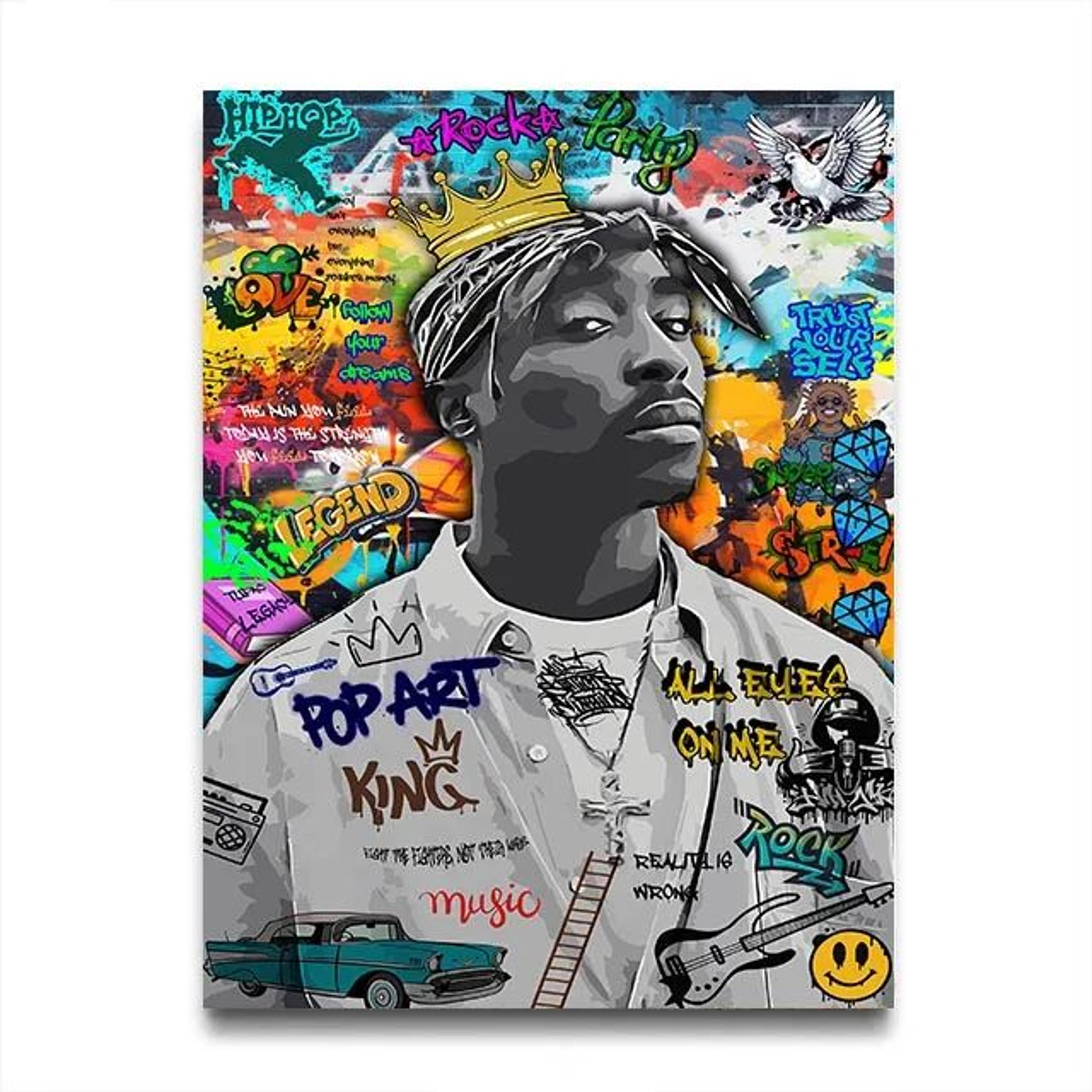 80s Gangster Graffiti Canvas Wall Art 13