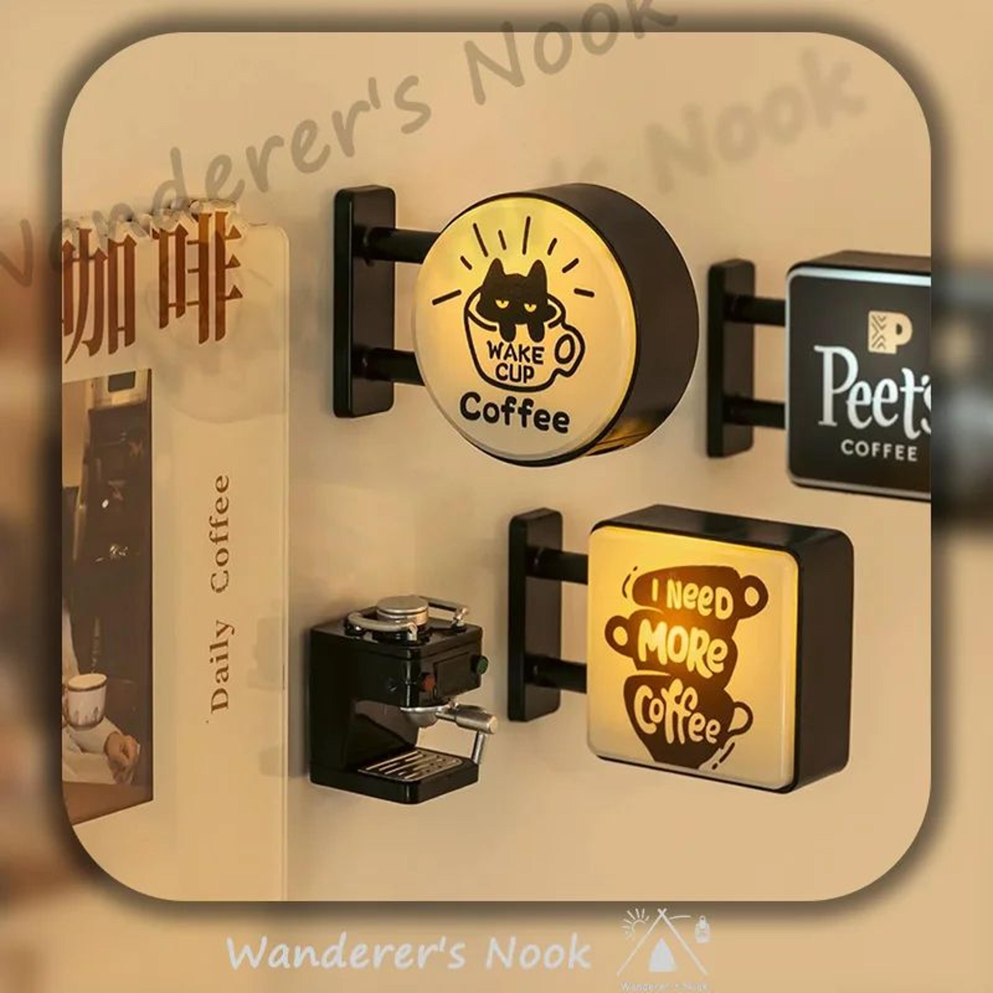 Mini Coffee Shop LED Light Fridge Magnet 0