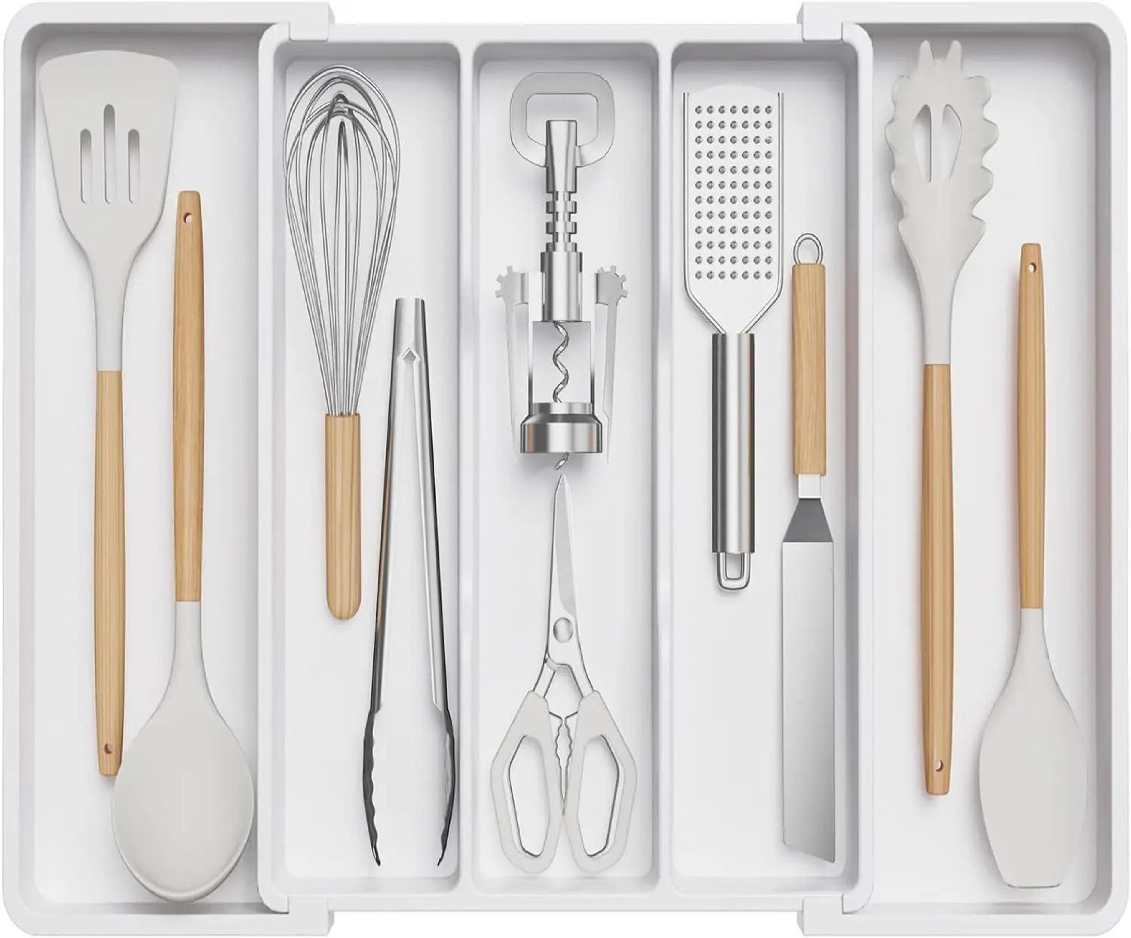 Expandable Kitchen Drawer Utensil Organizer Tray 6
